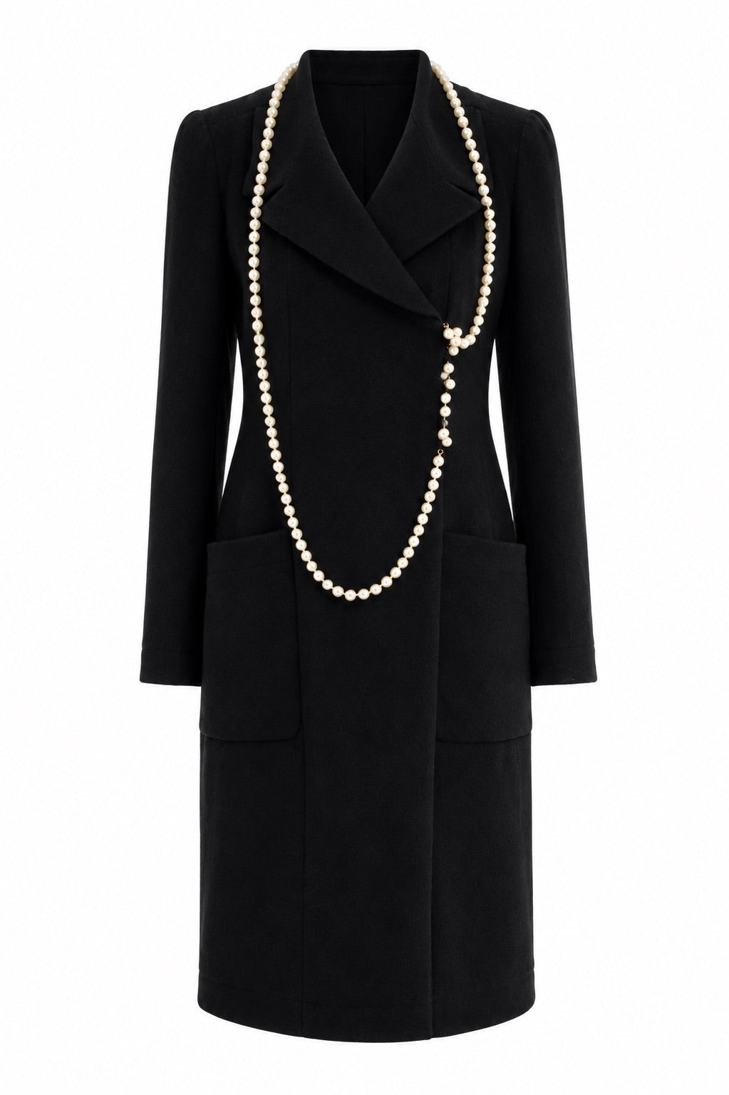 Chanel F/W 1991 Vintage Black Pearl Embellished Mini Dress