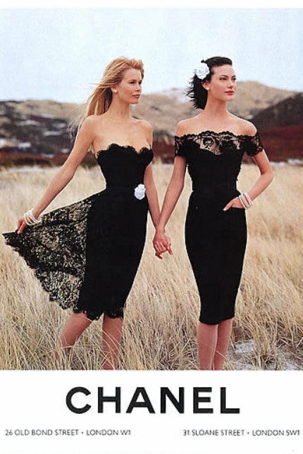 Chanel Vintage F/W1995 Black Lace Flower Bustier 95A Top