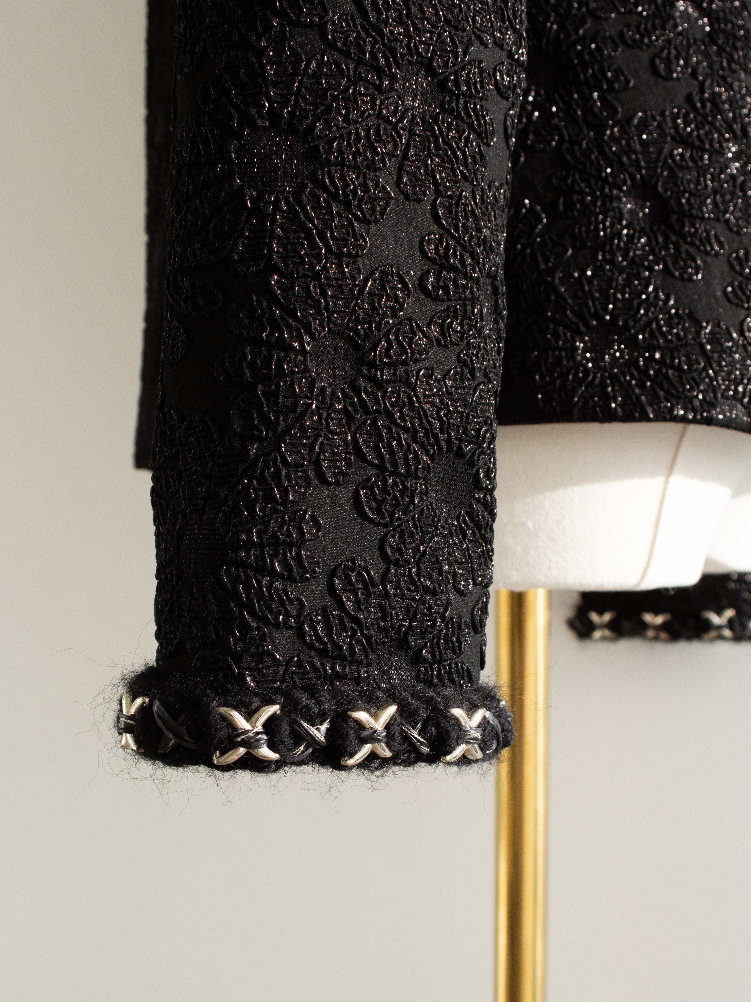 Chanel F/W 2021 Metiers D'Art Chateau Des Dames Black Off-Shoulder 21A Jacket