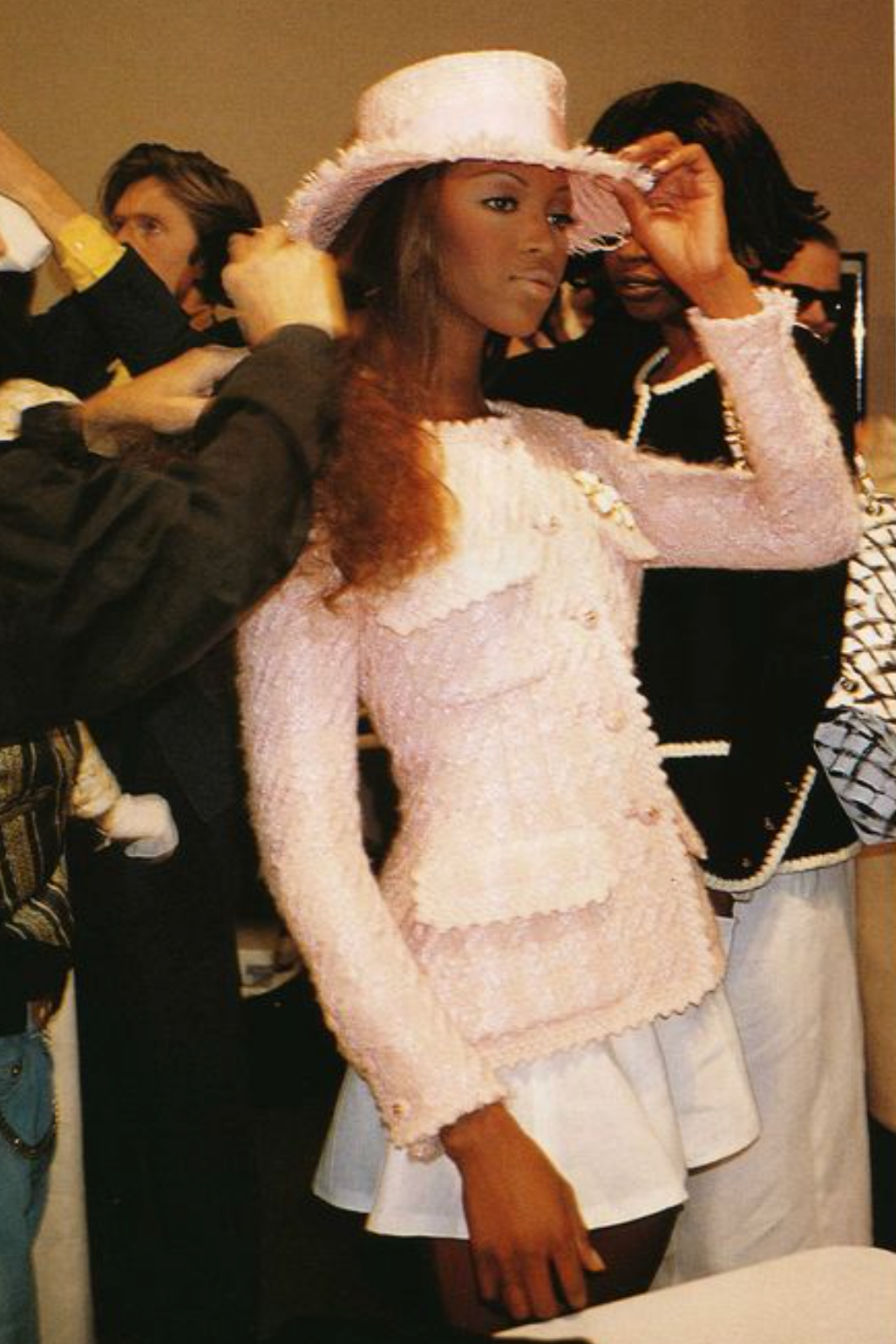Chanel S/S 1993 Runway Pink Fantasy Tweed Scalloped 93P Jacket