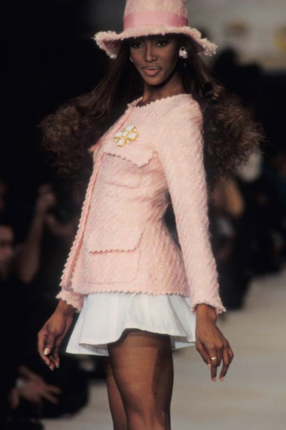 Chanel S/S 1993 Runway Pink Fantasy Tweed Scalloped 93P Jacket