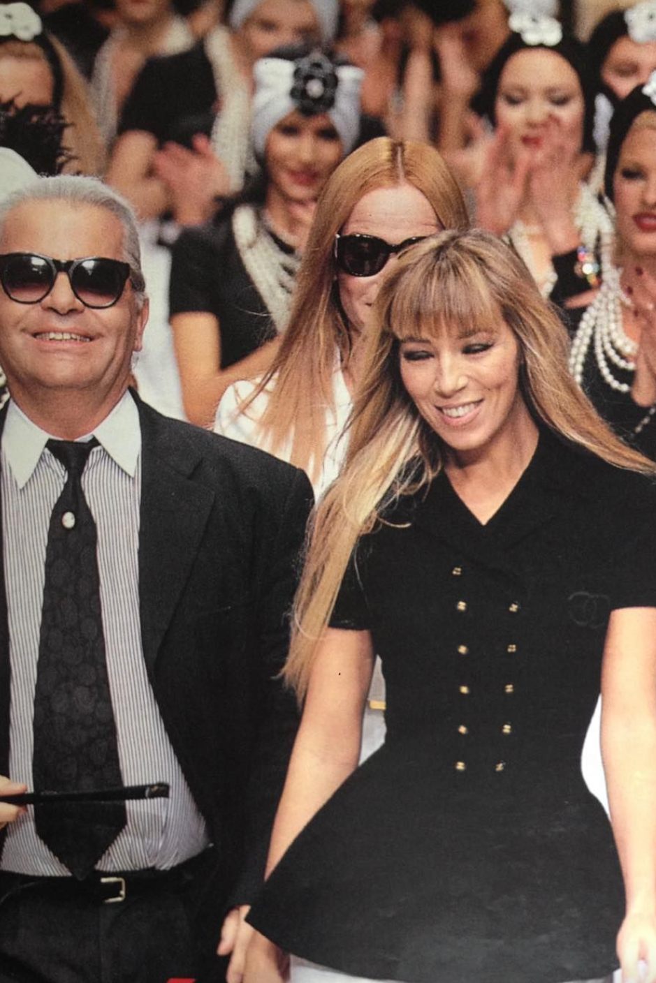 Chanel Vintage Spring/Summer 1995 Black Gold CC 95P Logo Peplum Tweed Jacket