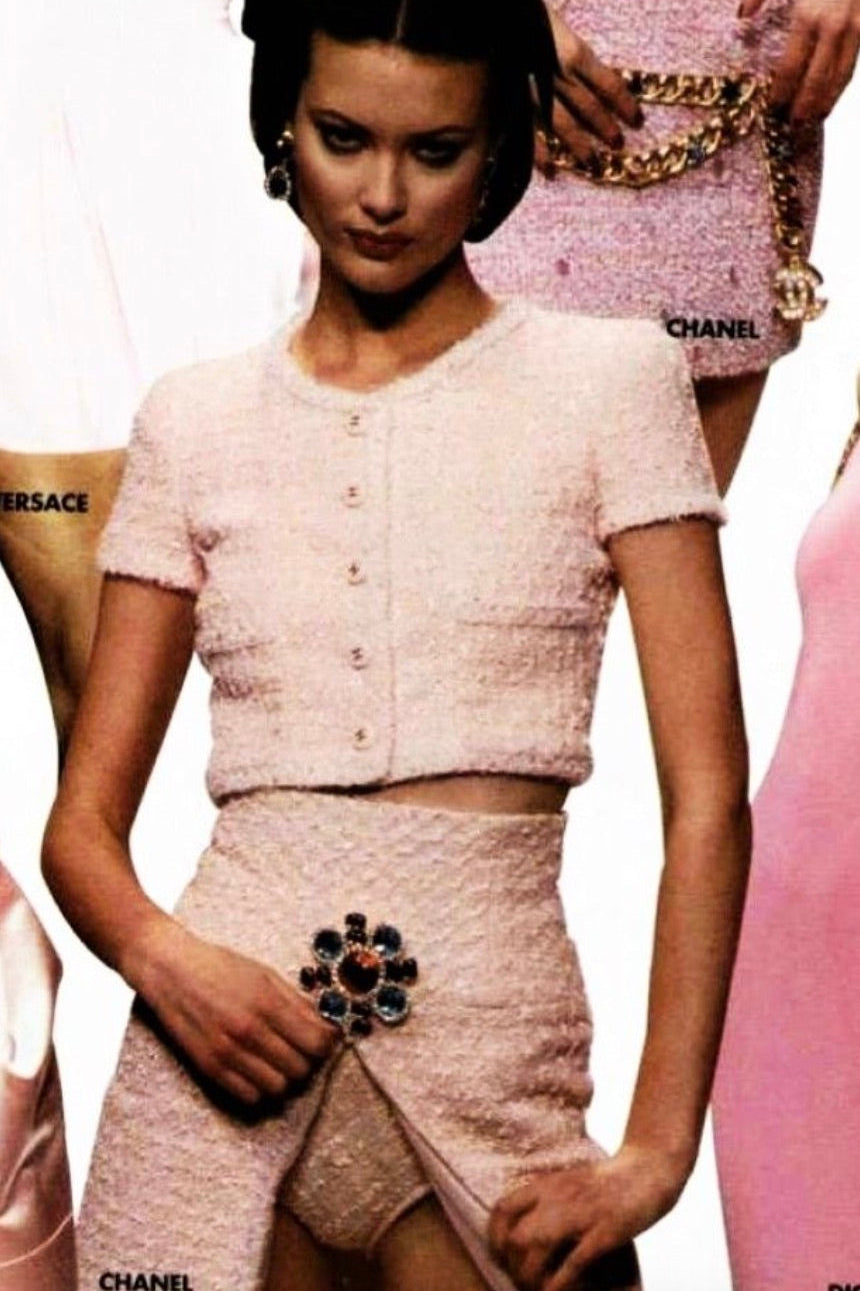 Chanel Vintage Spring/Summer 1995 95P Barbie Pink Tweed Mini Skirt