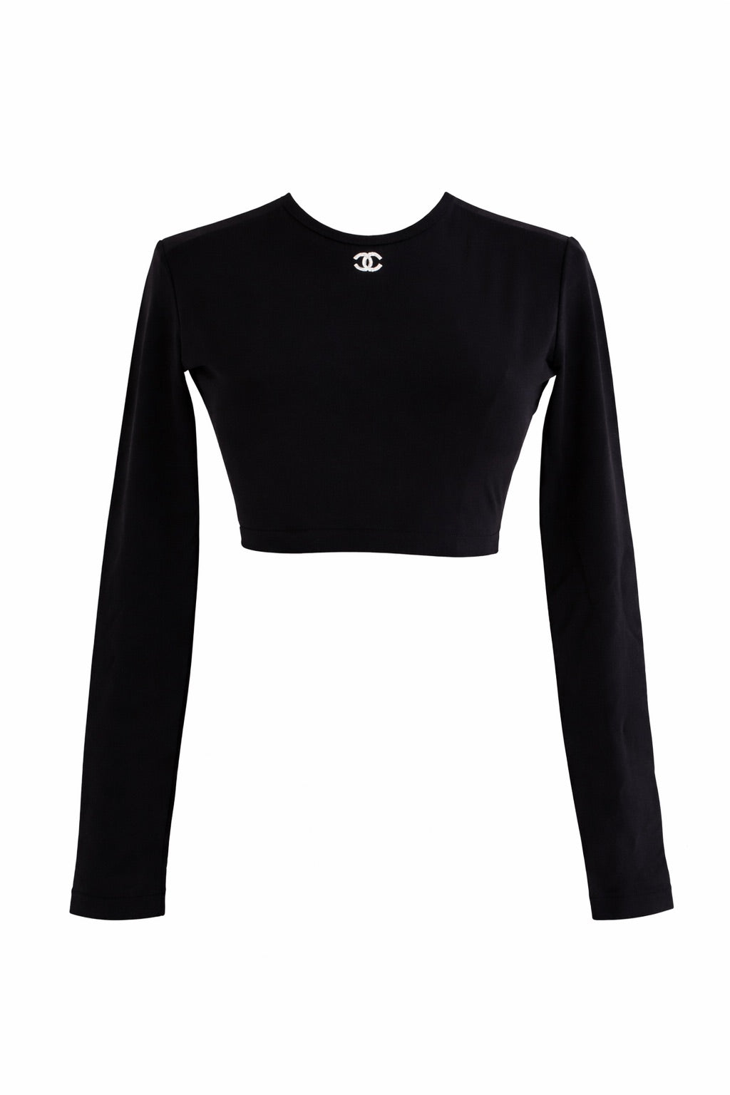 Chanel Vintage Spring 1995 “95P” Black & White CC Logo Crop Top