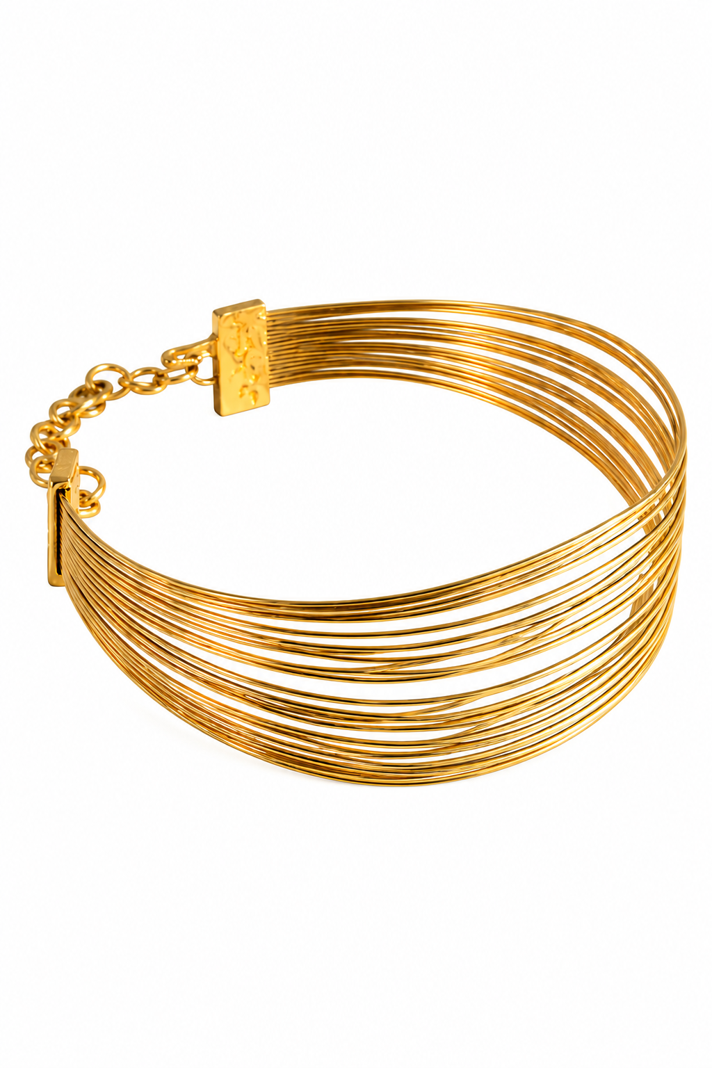 Christian Dior 1999 J’Adore Gold Metal Wire Choker Necklace