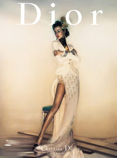 Christian Dior By John Galliano S/S 1998 In A Boudoir Mood White Pearl Jacquard Gown