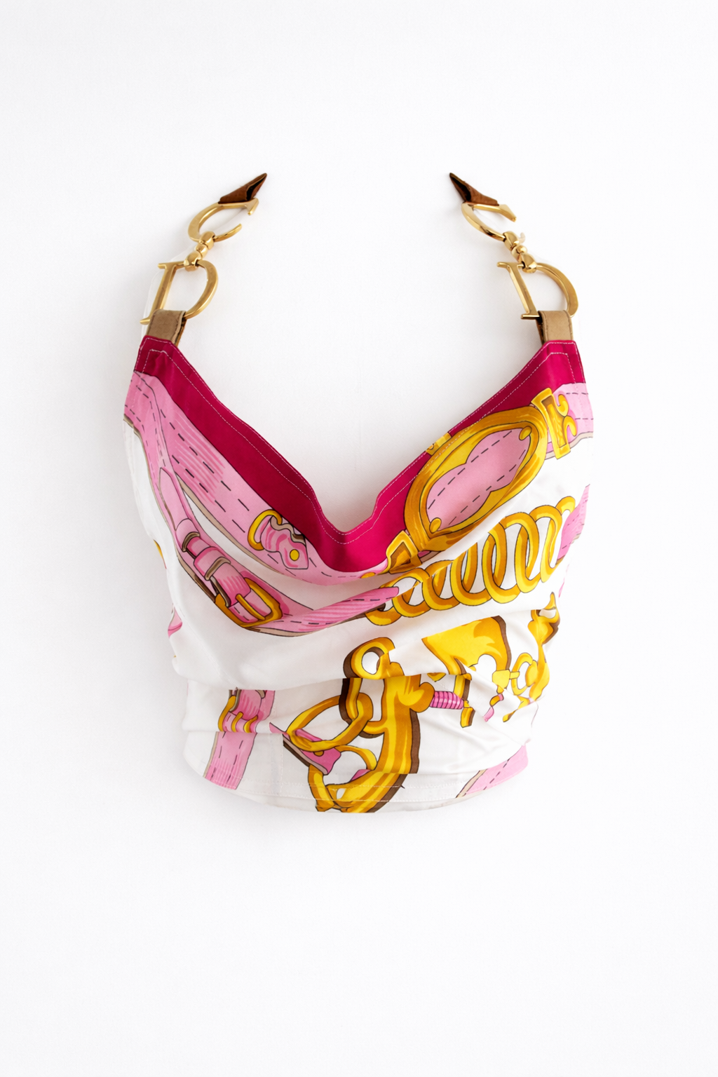Christian Dior By John Galliano S/S 2000 Pink Silk Saddle Top
