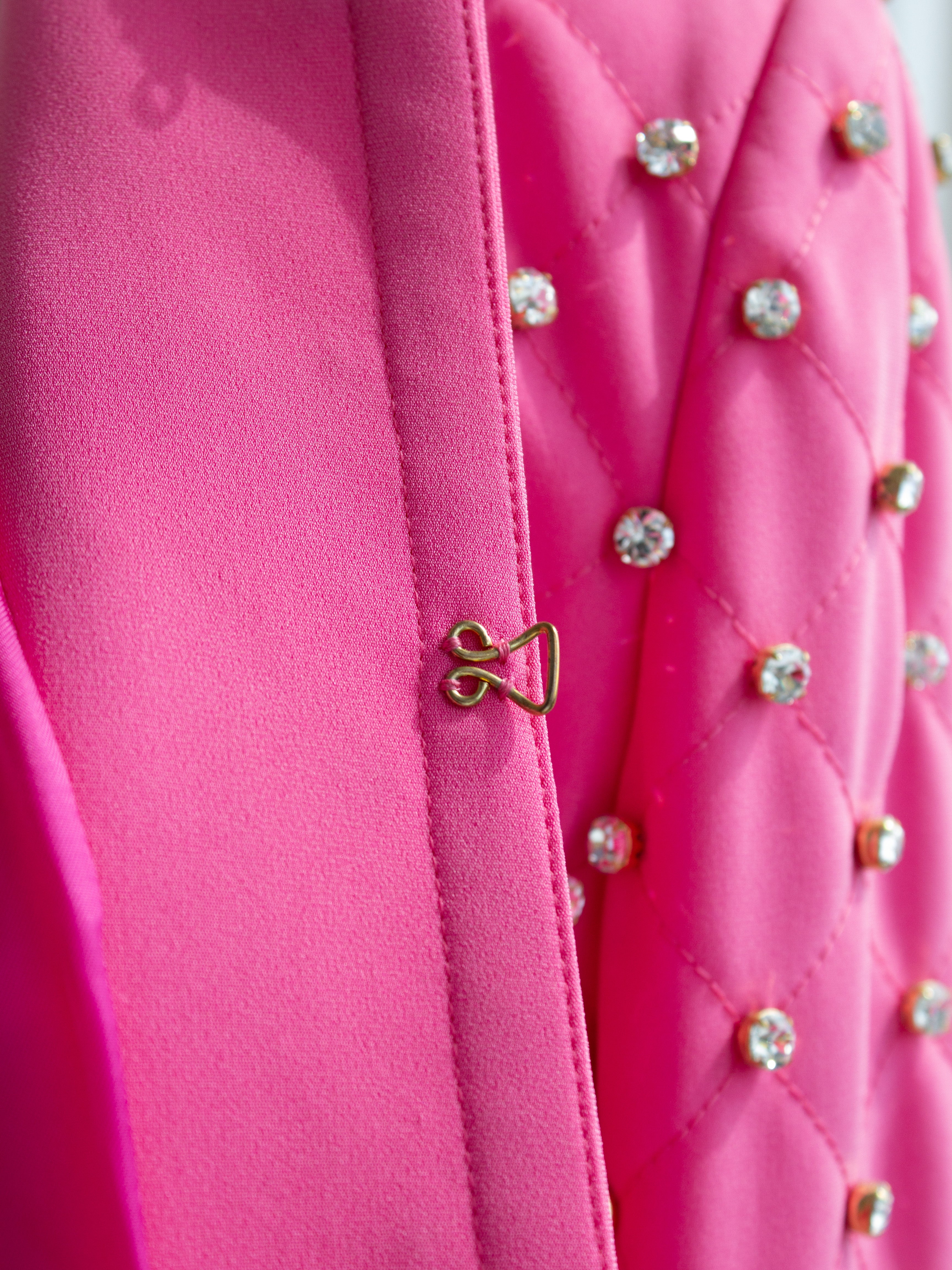 Moschino Couture S/S 2015 Barbie Crystal Embellished Swarovski Pink Jacket