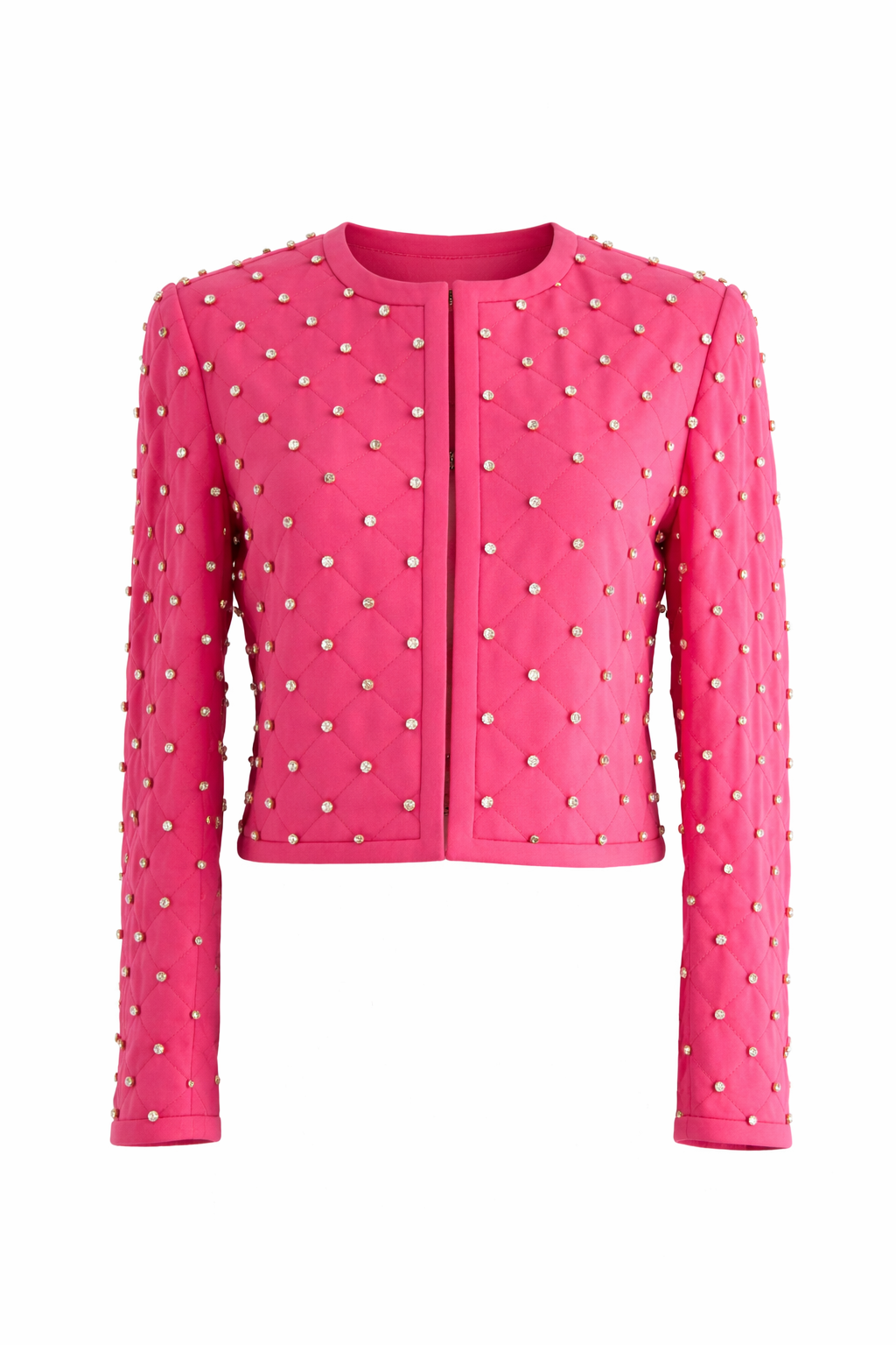 Moschino Couture S/S 2015 Barbie Crystal Embellished Swarovski Pink Jacket