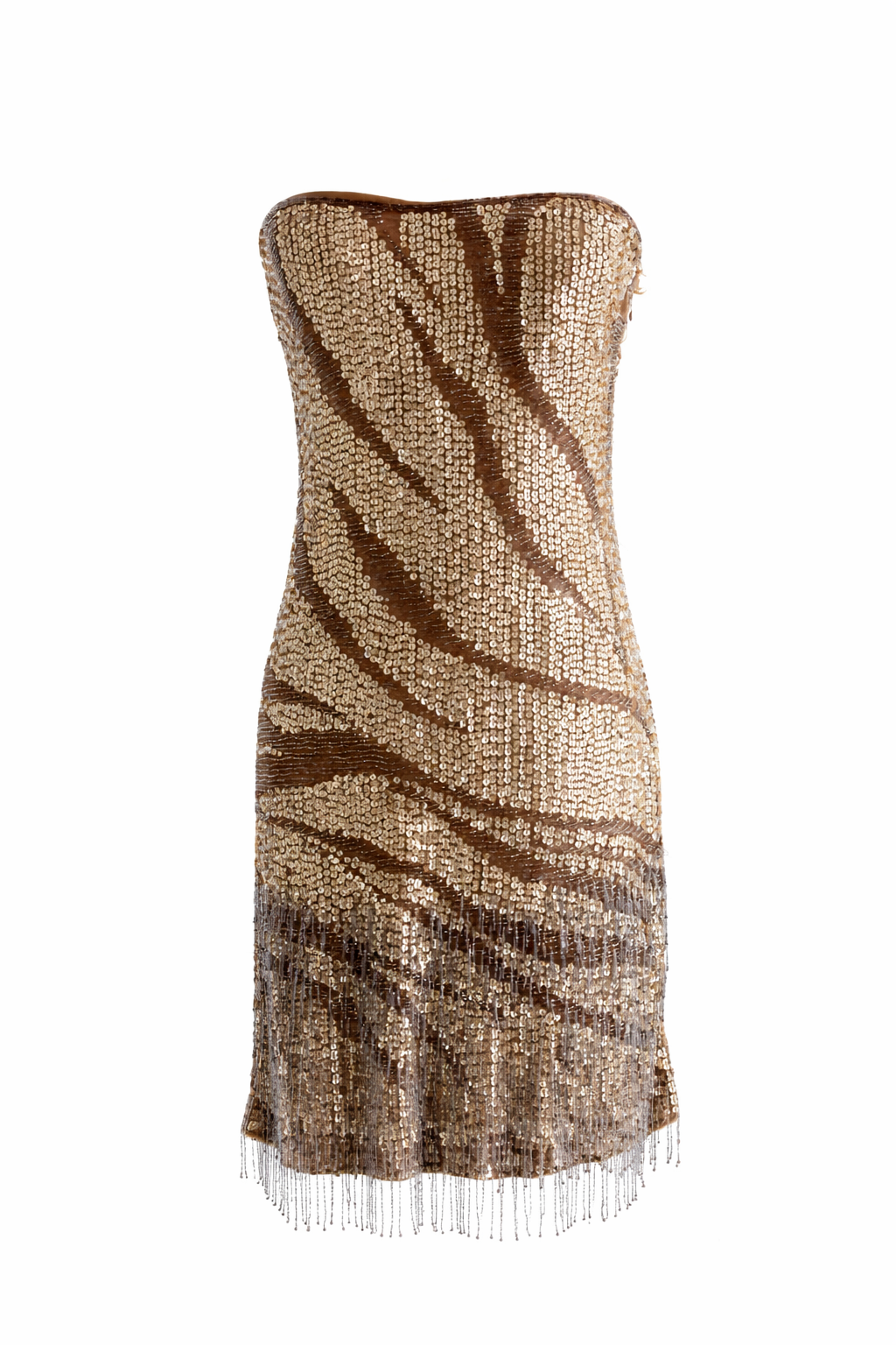 Roberto Cavalli Pre-Fall 2012 Gold Embellished Fringe Dress