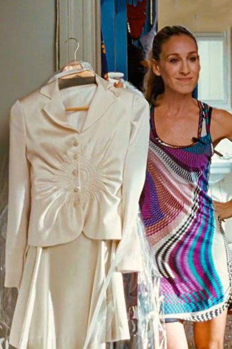 Christian Dior by John Galliano Resort 2008 Carrie Bradshaw Wedding White Silk Jacket
