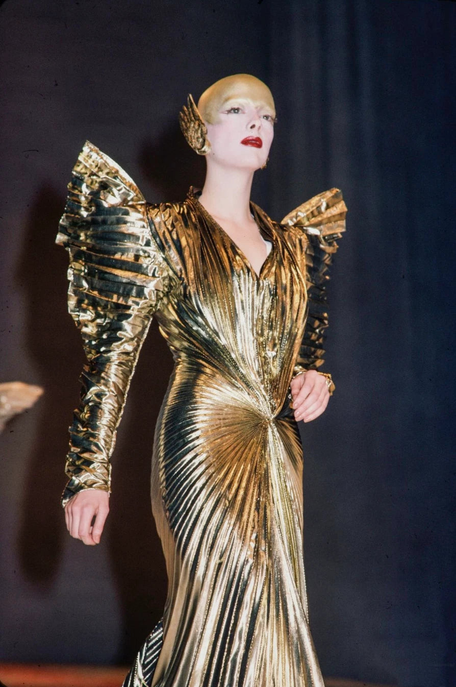 Thierry Mugler F/W 1984 Vintage Golden Angel Starburst Lame Gown