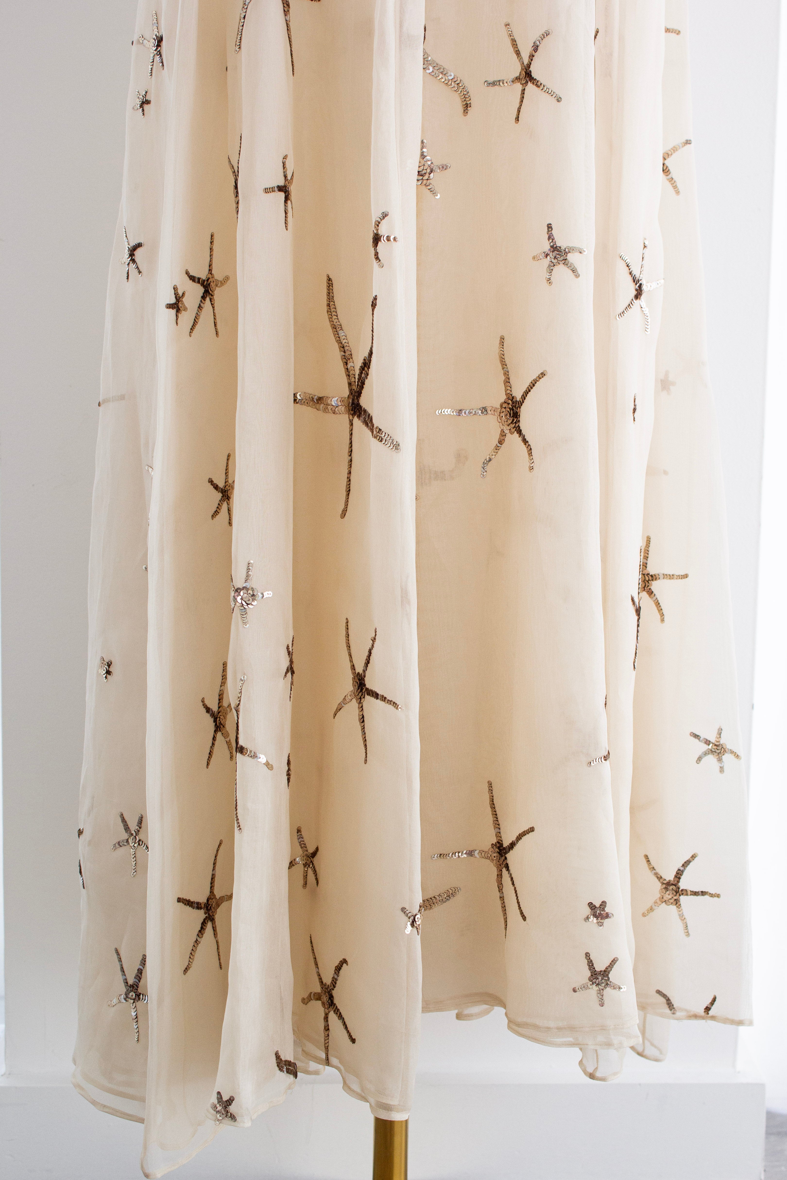 Valentino S/S 2015 Starfish Silk Organza Sequin Embellished Gown