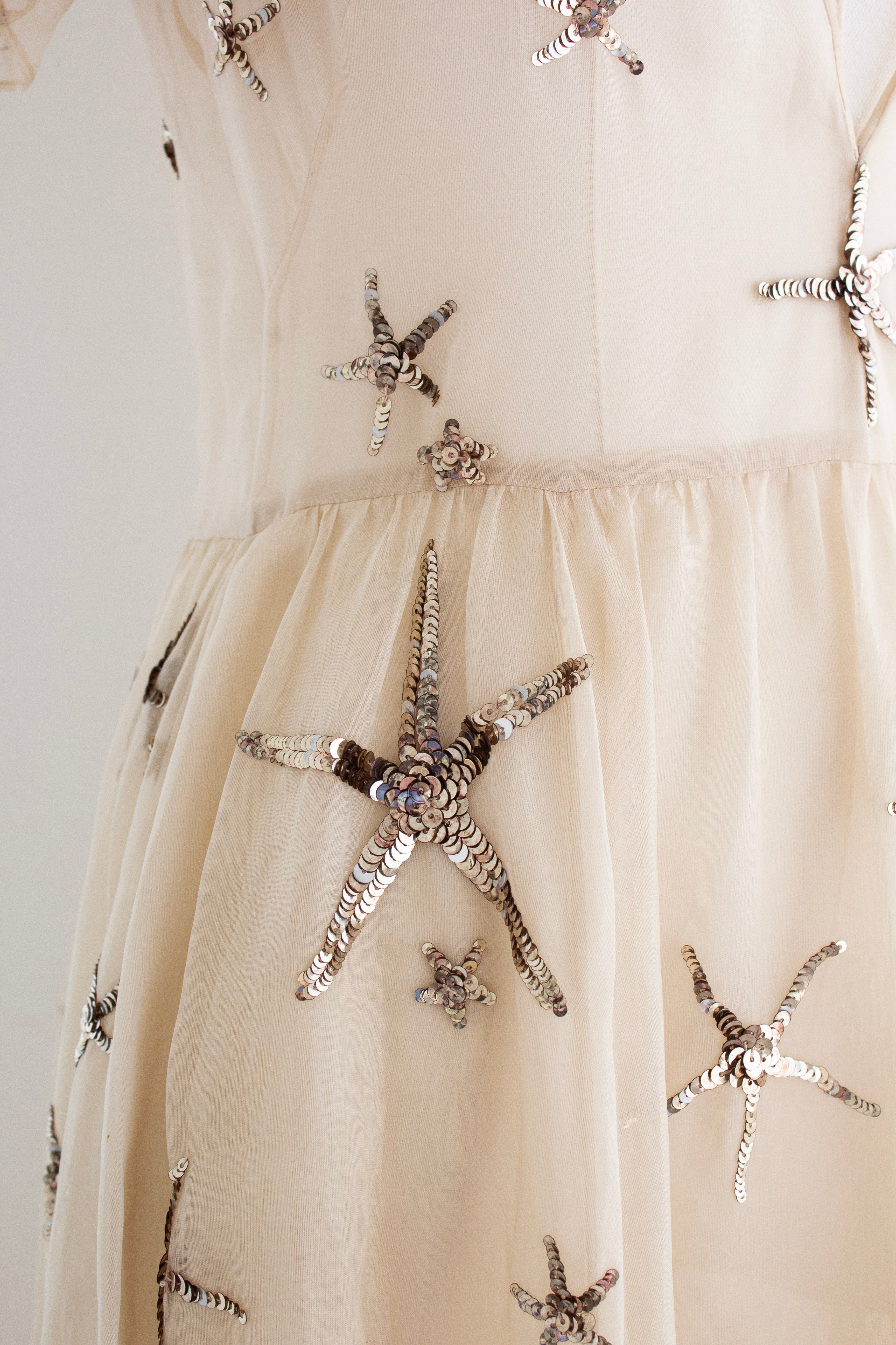 Valentino S/S 2015 Starfish Silk Organza Sequin Embellished Gown
