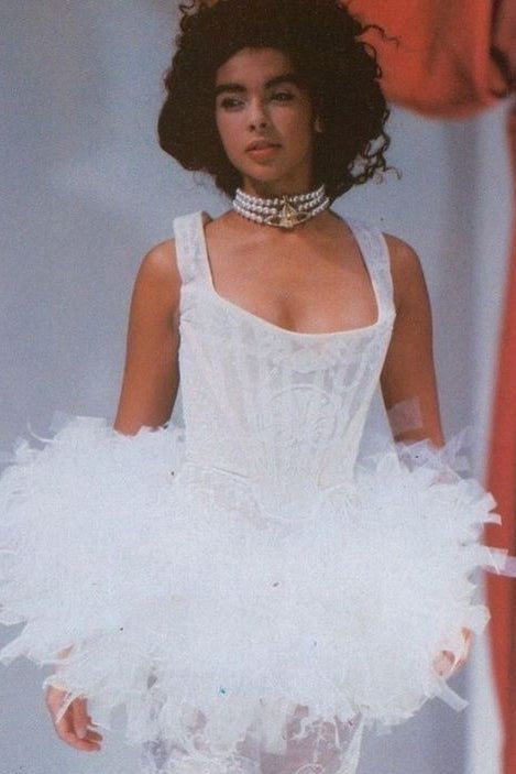 Vivienne Westwood S/S 1992 Salon White Boulle Mesh Tulle Corset