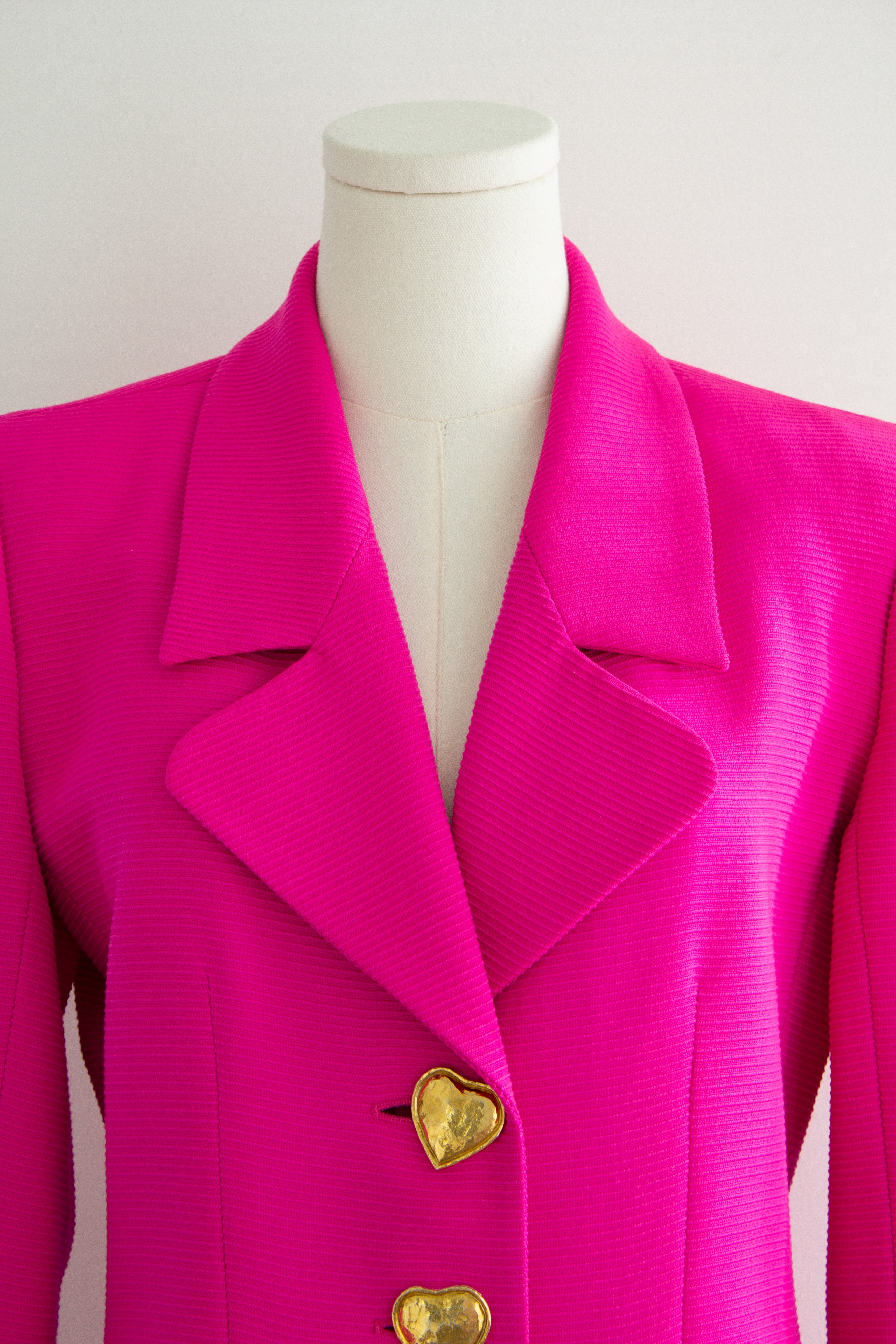 Yves Saint Laurent Encore Vintage S/S1995 Barbie Pink Gold Hearts Jacket