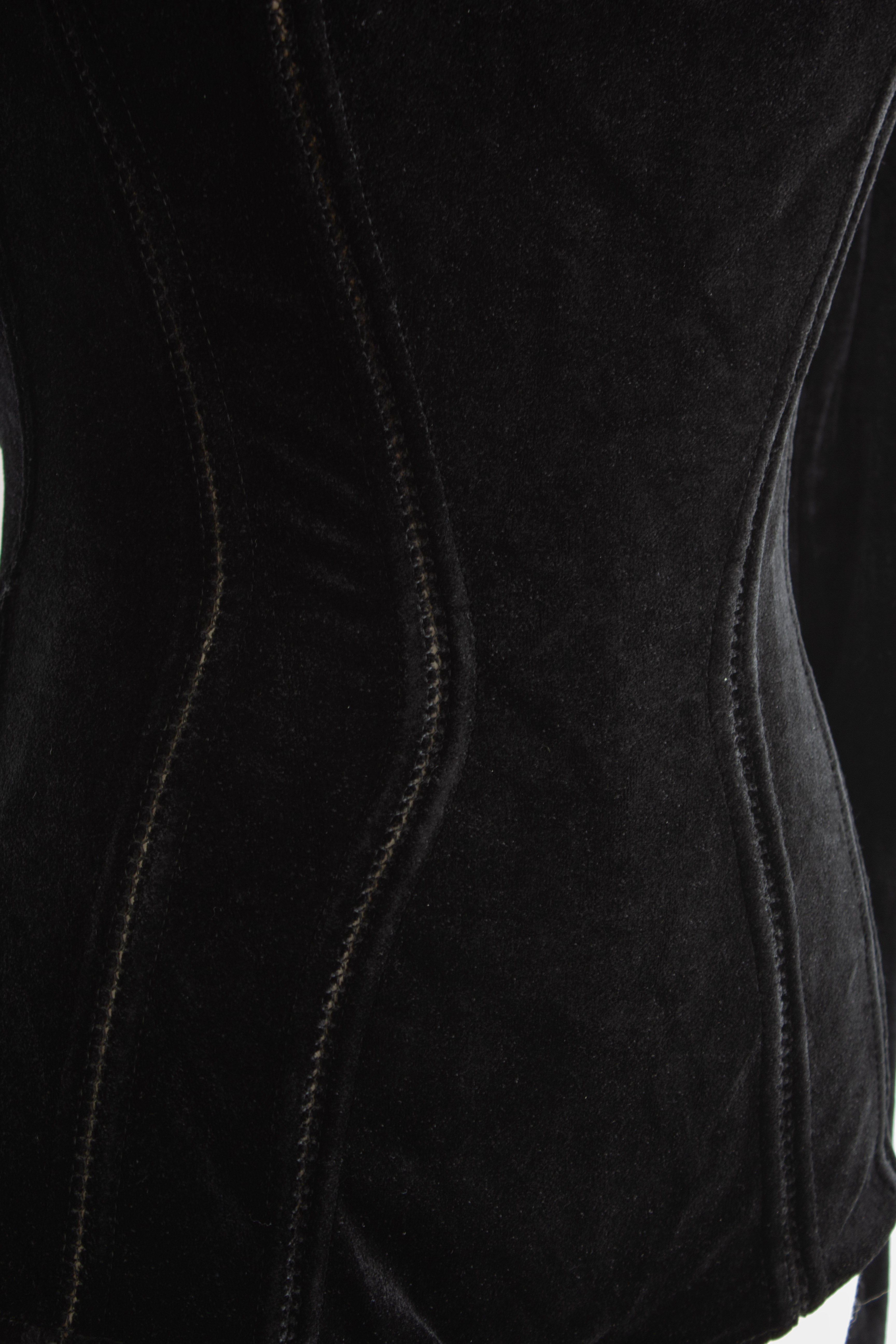 Alaïa Vintage Fall/Winter 1988 Black Velvet Bodysuit