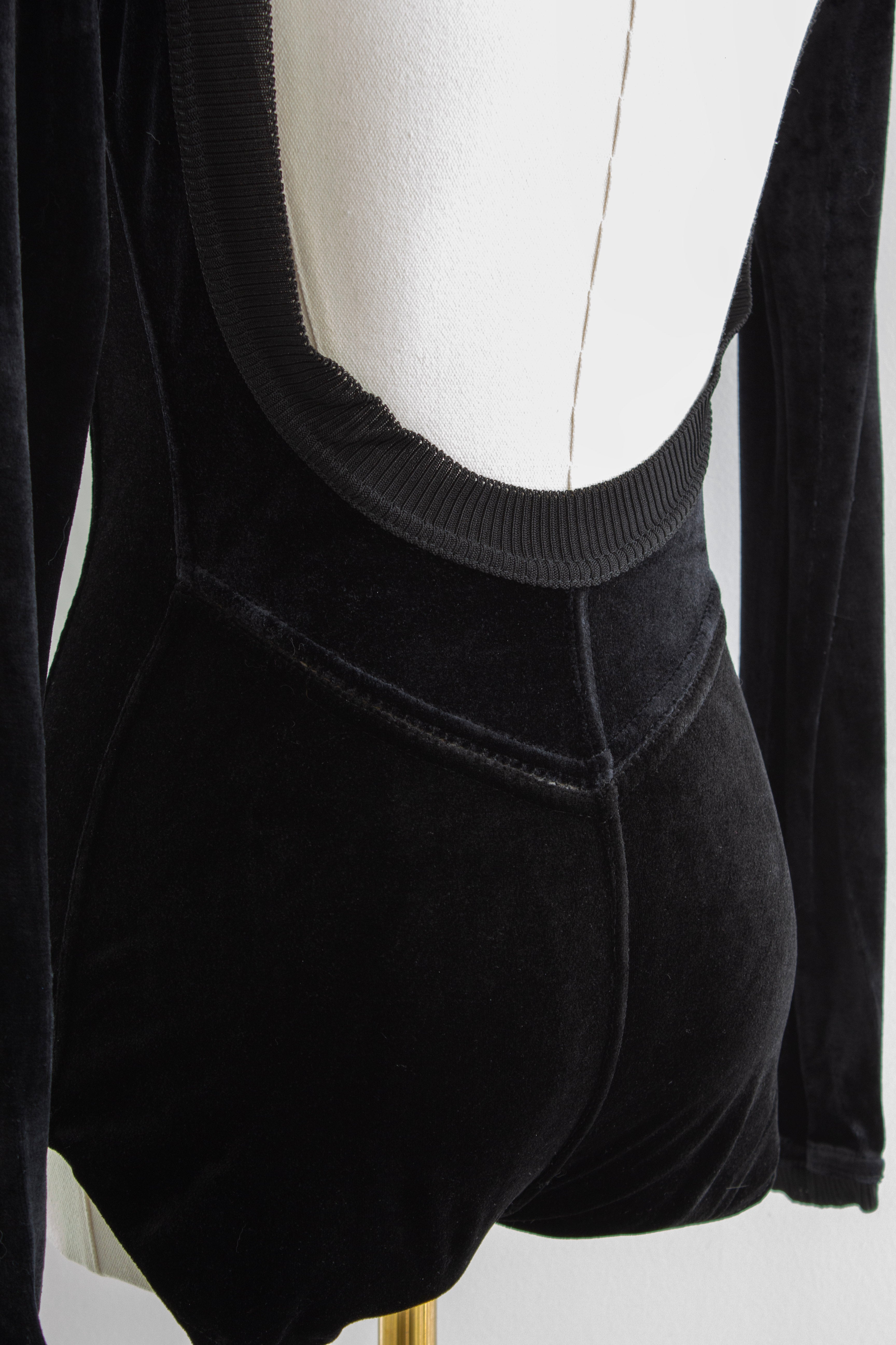 Alaïa Vintage Fall/Winter 1988 Black Velvet Bodysuit