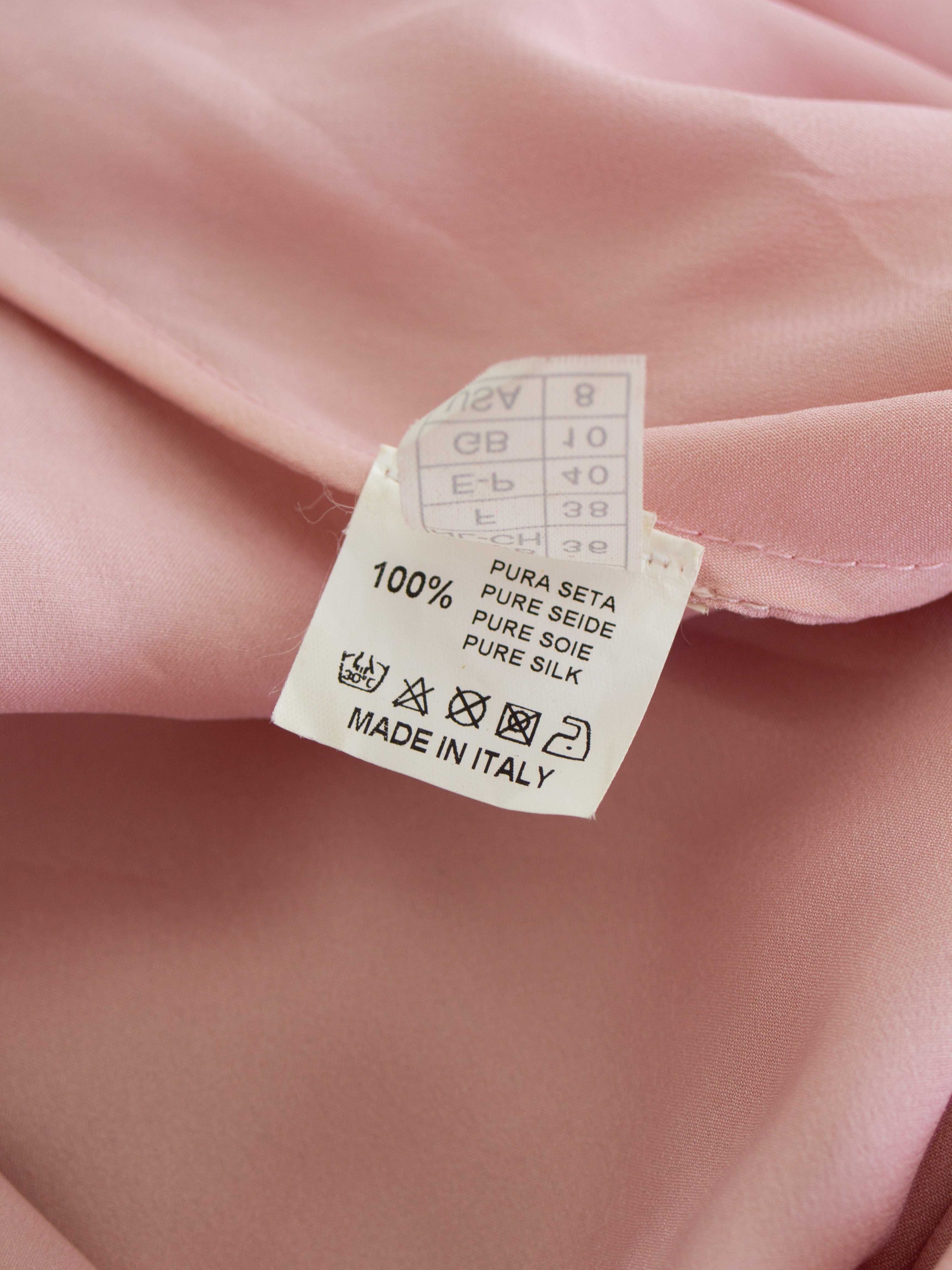 Italian Vintage Candy Pink Sequin Embellished Silk Mermaid Dress Gown