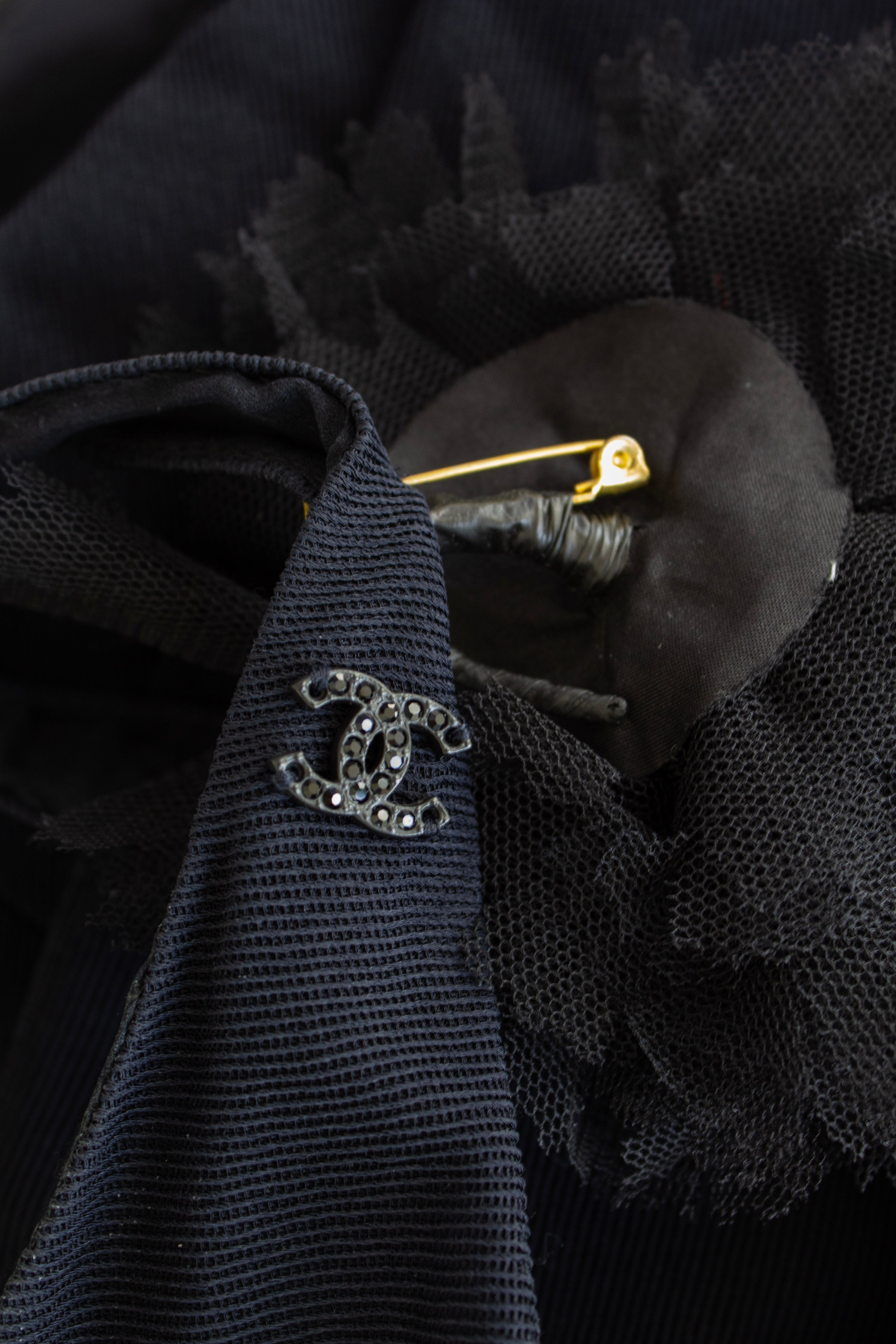 Chanel Cruise 2002 Midnight Blue Jersey & Chiffon Sash 02C Gown