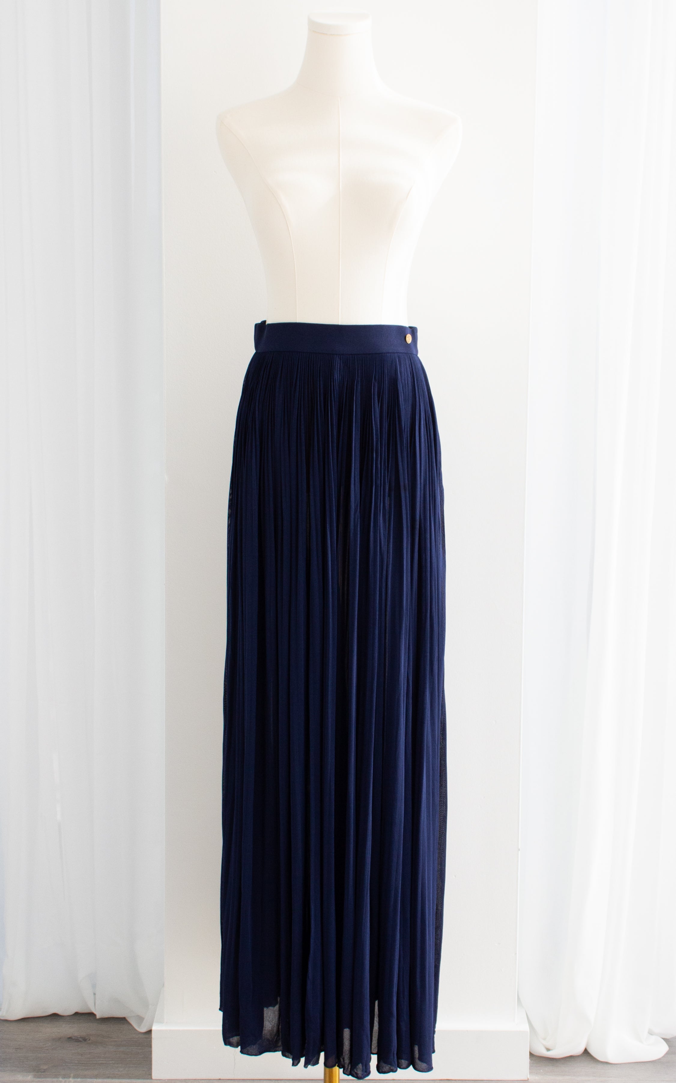 Chanel Cruise 2018 Greece Navy Blue Pleated 18C Palazzo Pants