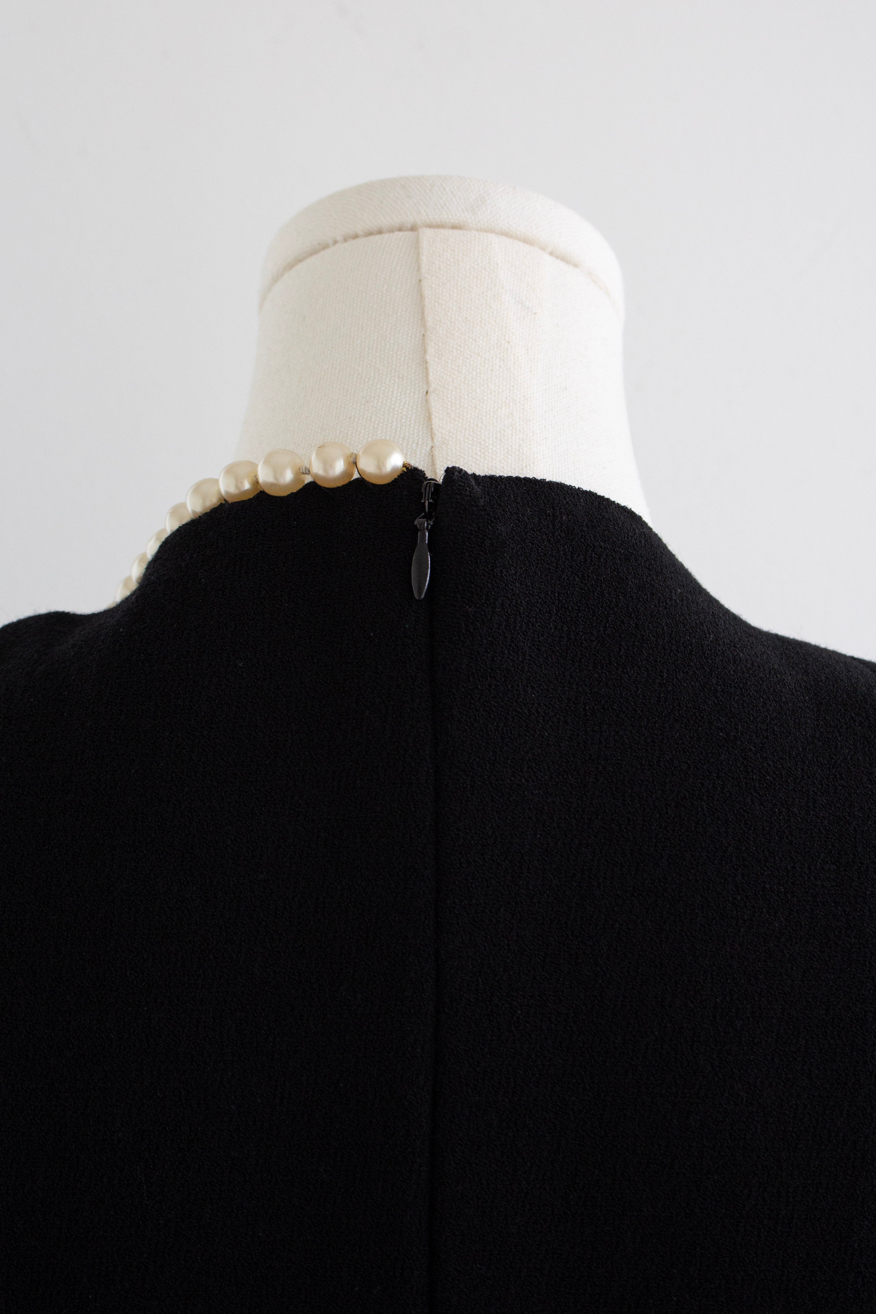 Chanel F/W 1991 Vintage Black Pearl Embellished Mini Dress
