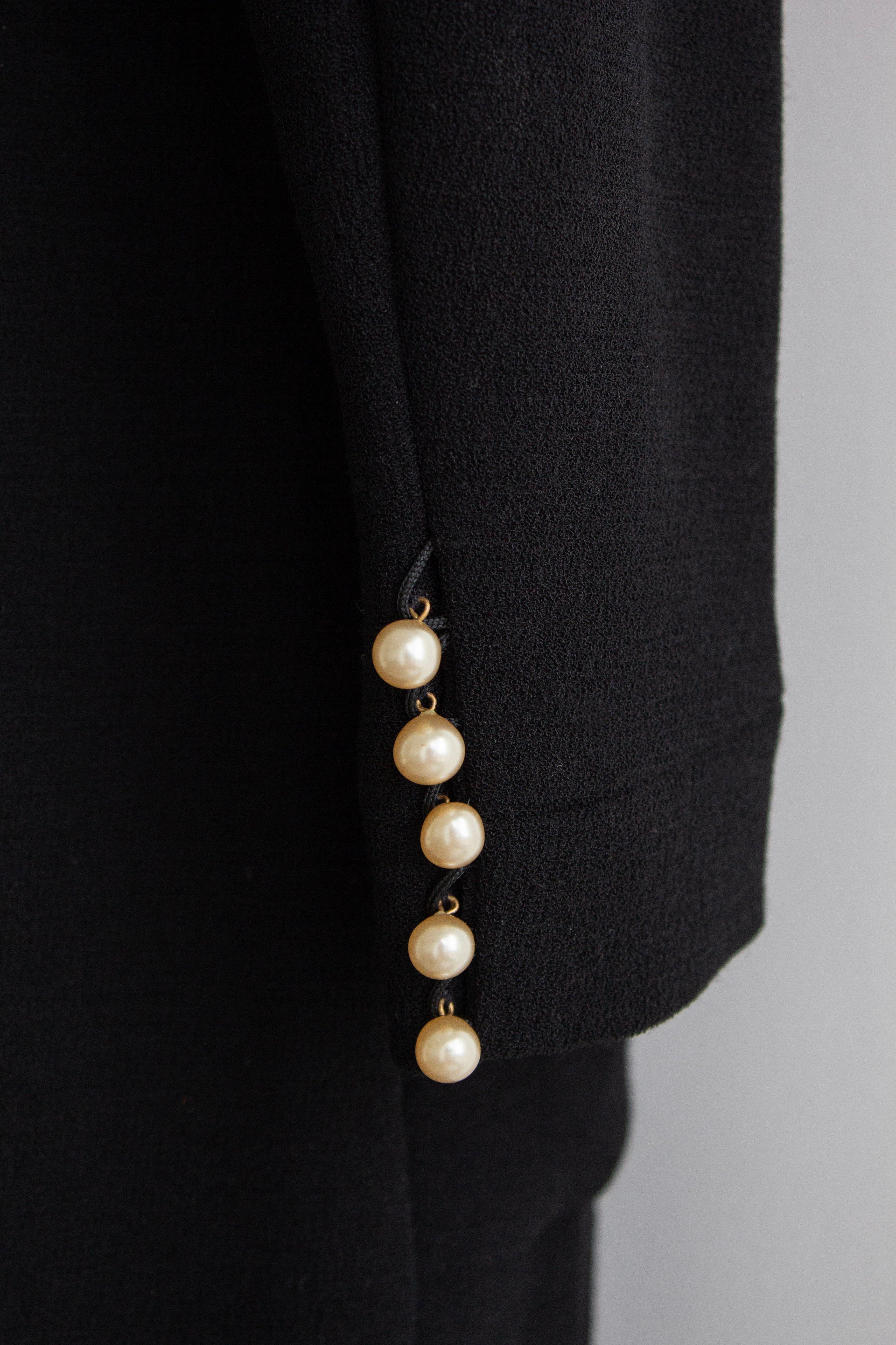 Chanel F/W 1991 Vintage Black Pearl Embellished Mini Dress