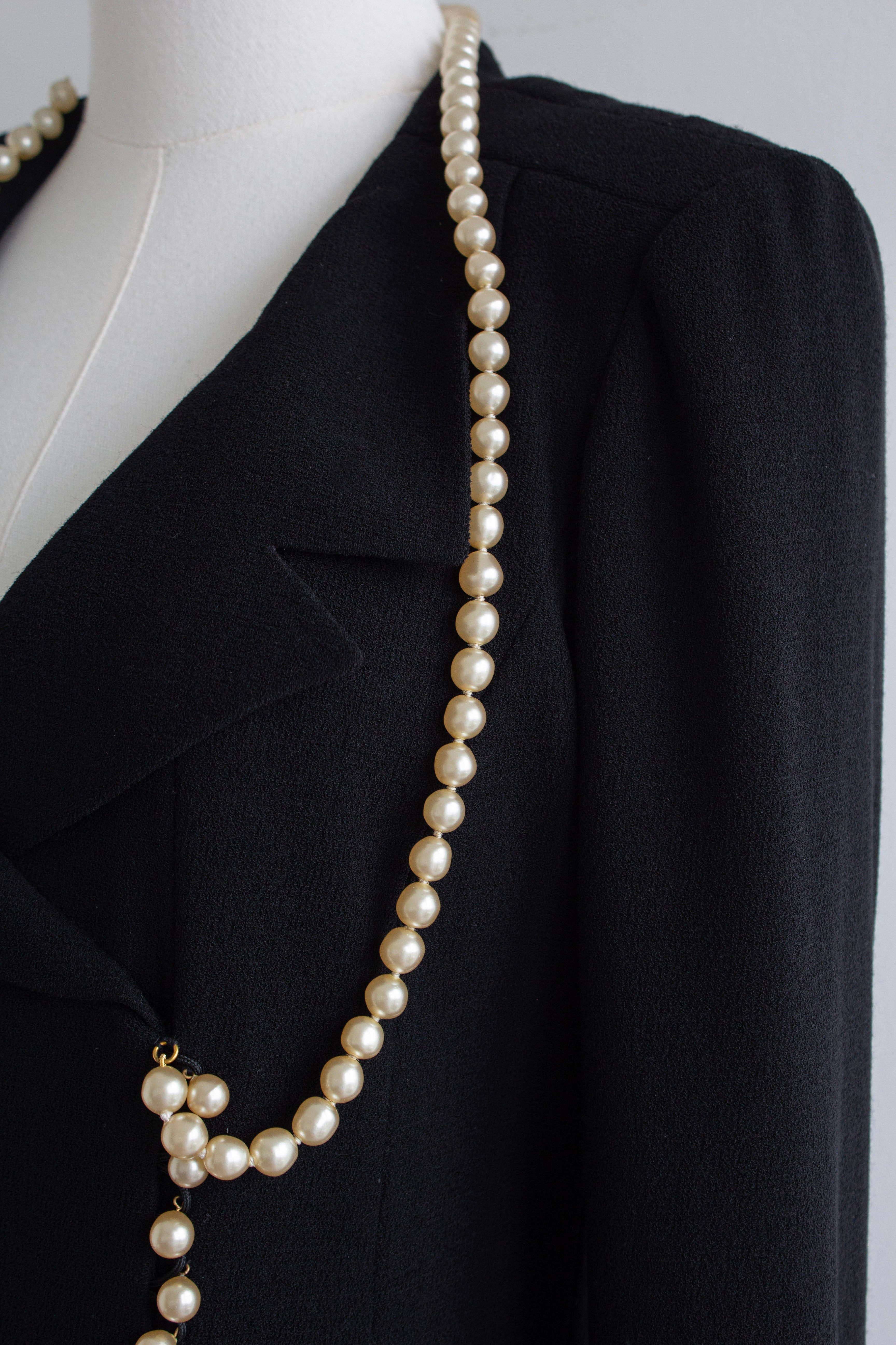 Chanel F/W 1991 Vintage Black Pearl Embellished Mini Dress