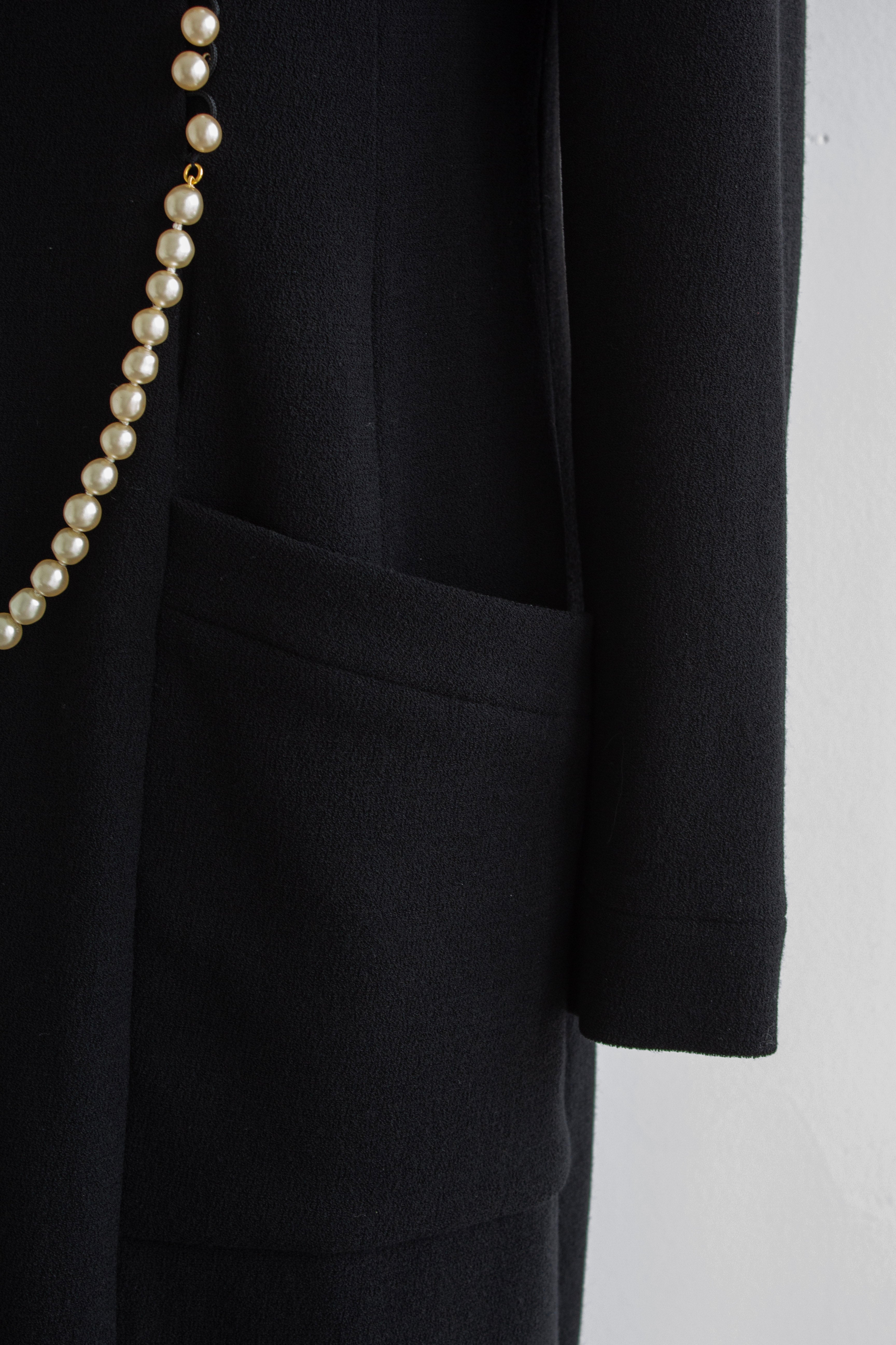 Chanel F/W 1991 Vintage Black Pearl Embellished Mini Dress
