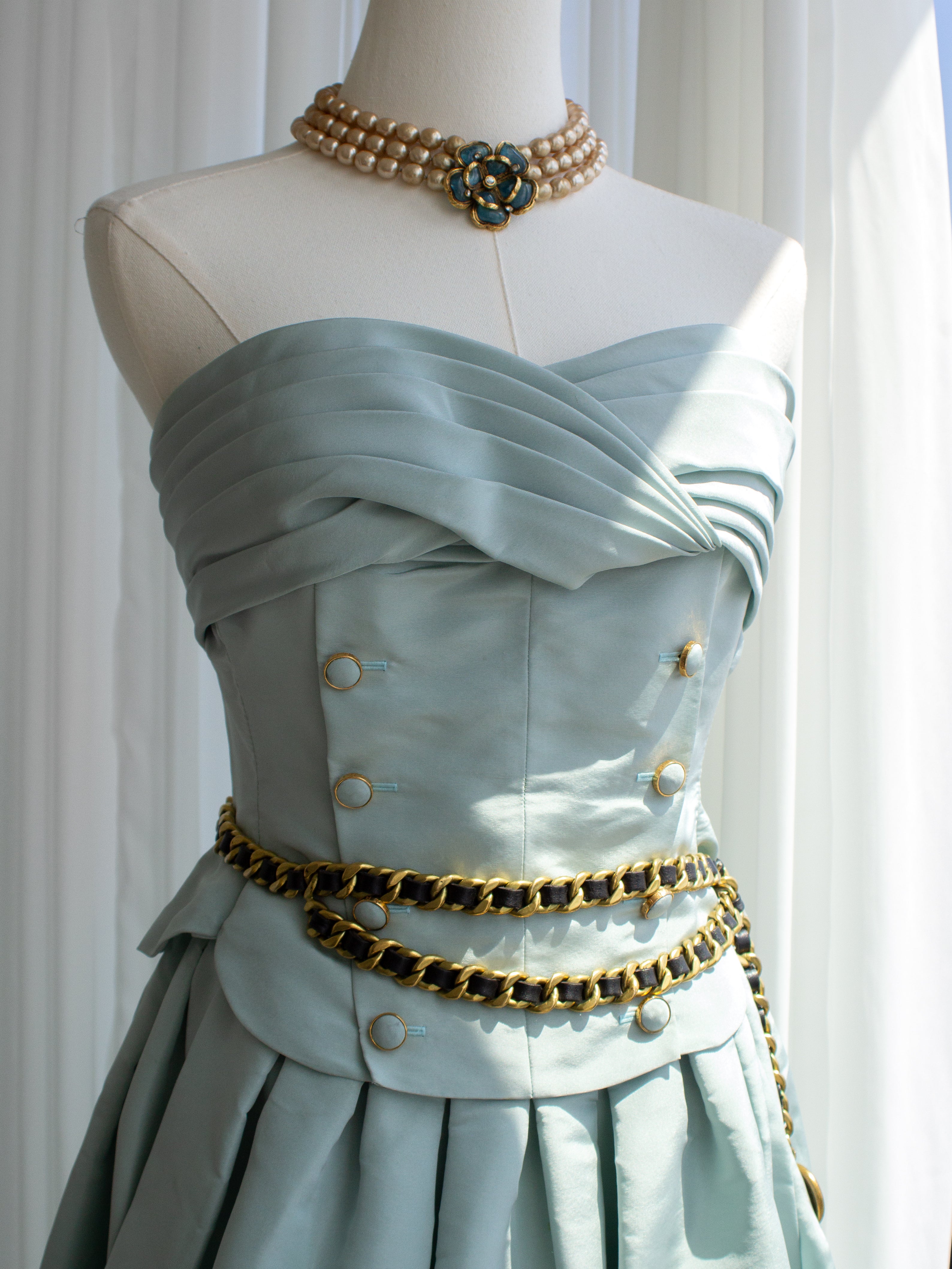 MUSEUM Chanel F/W 1991 Hip-Hop Baby Blue Silk Taffeta Ballgown