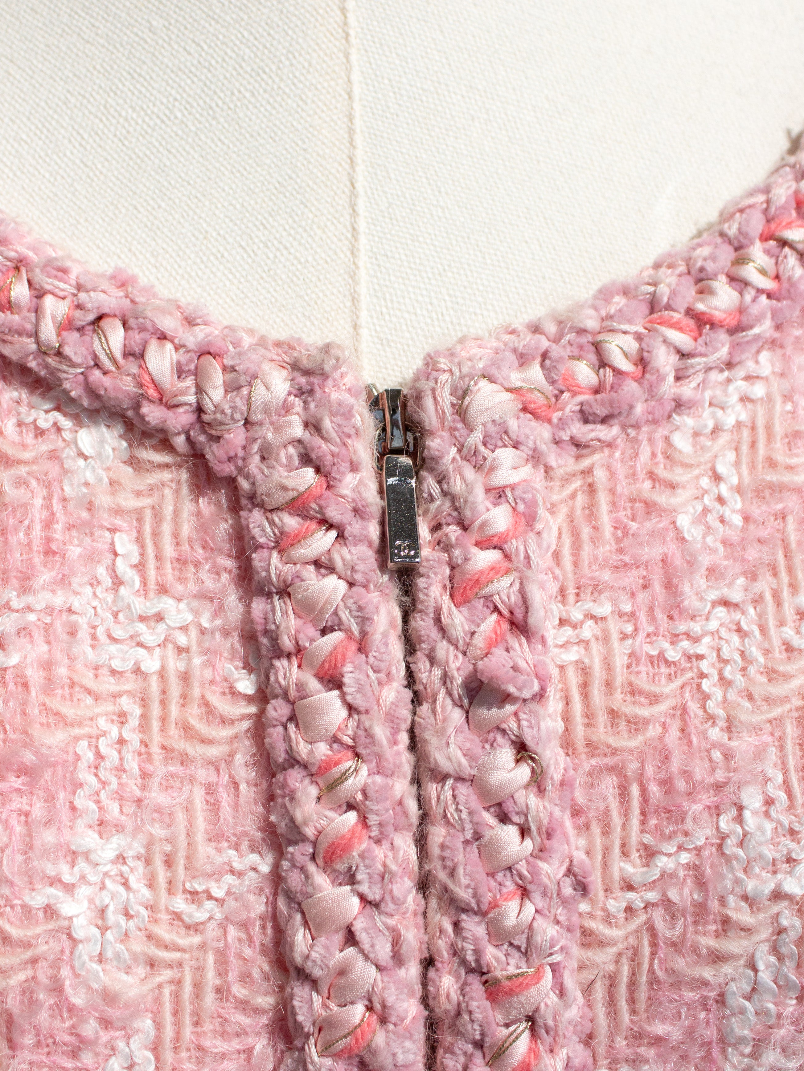 Chanel F/W 2014 Supermarket Barbie Pink White Plaid 14A Fantasy Tweed Jacket