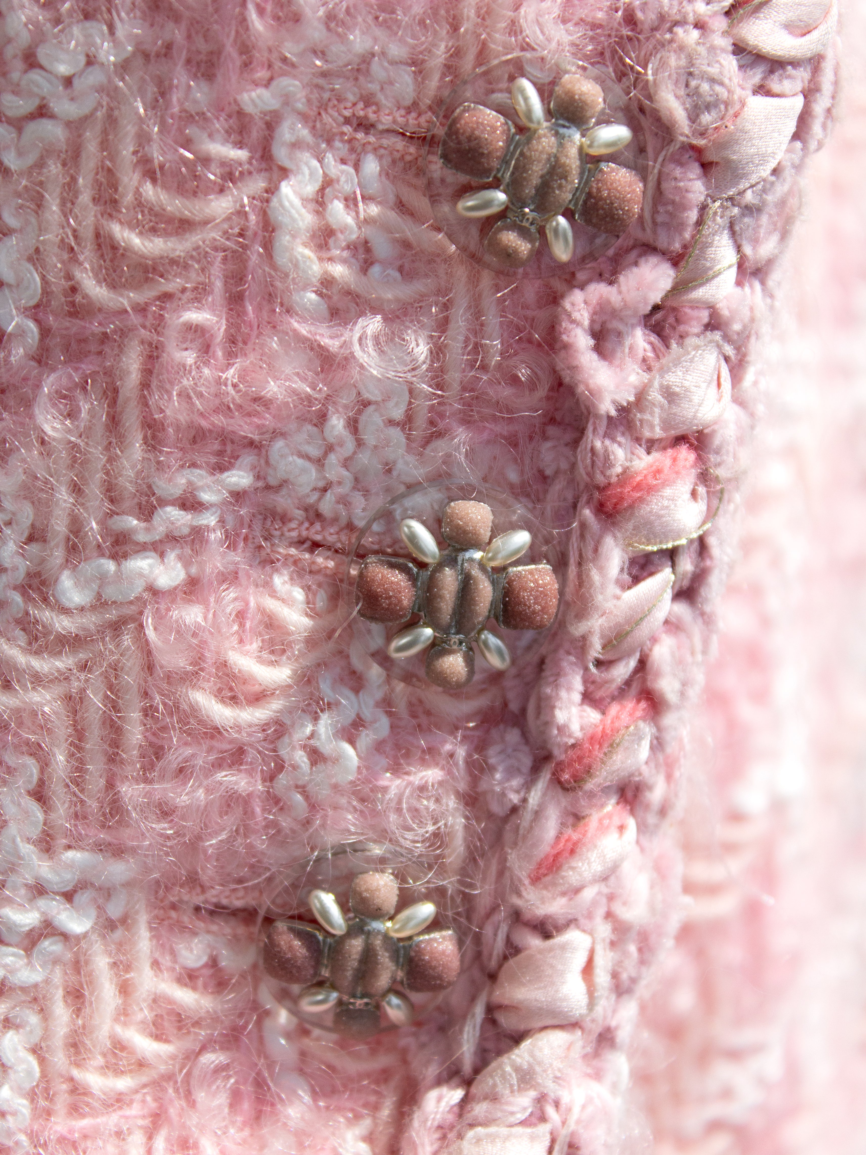 Chanel F/W 2014 Supermarket Pink Plaid 14A Fantasy Tweed Jacket Skirt Suit 