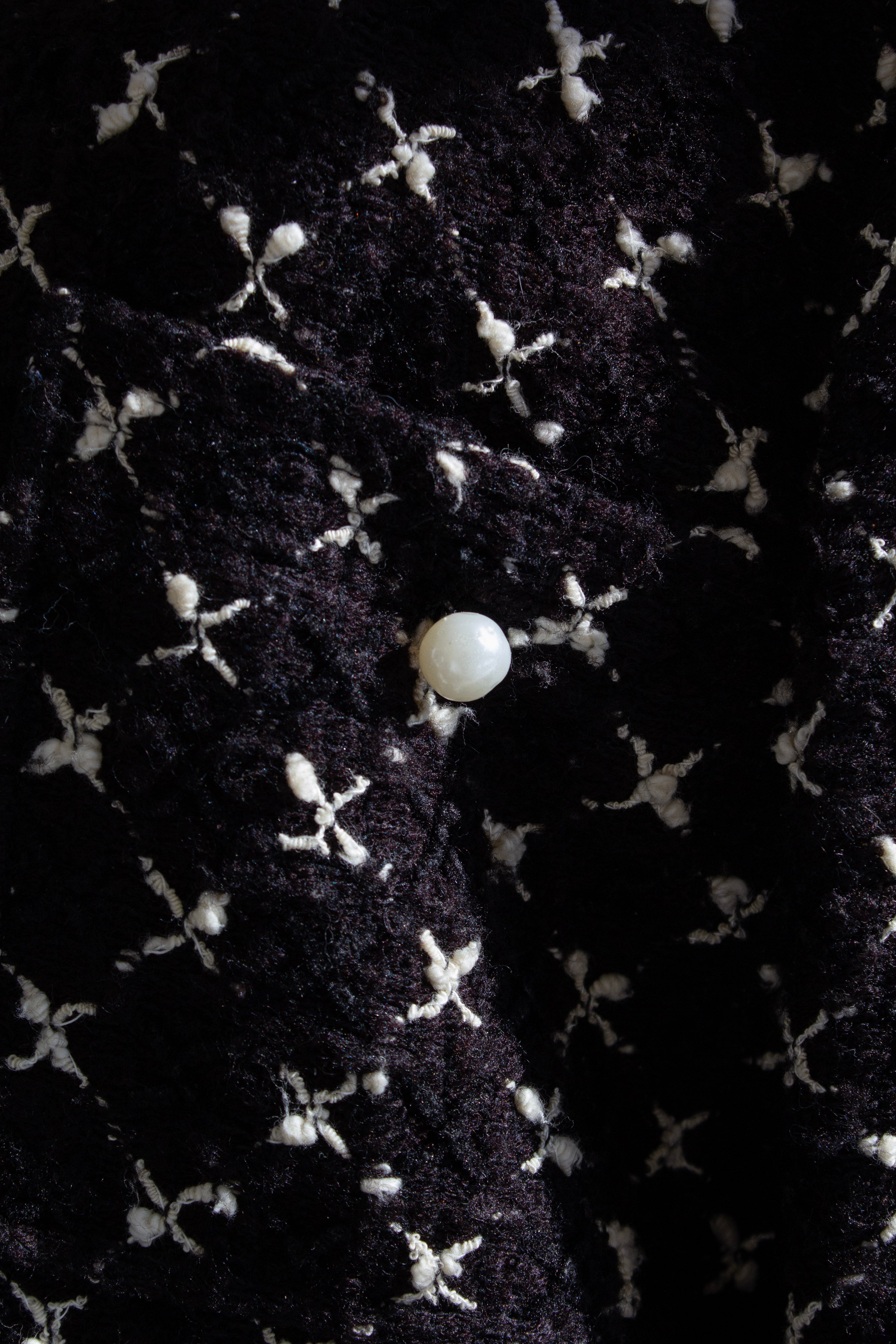 Chanel Vintage Fall/Winter 1987 Black & White “X” Tweed Jacket & Skirt Suit