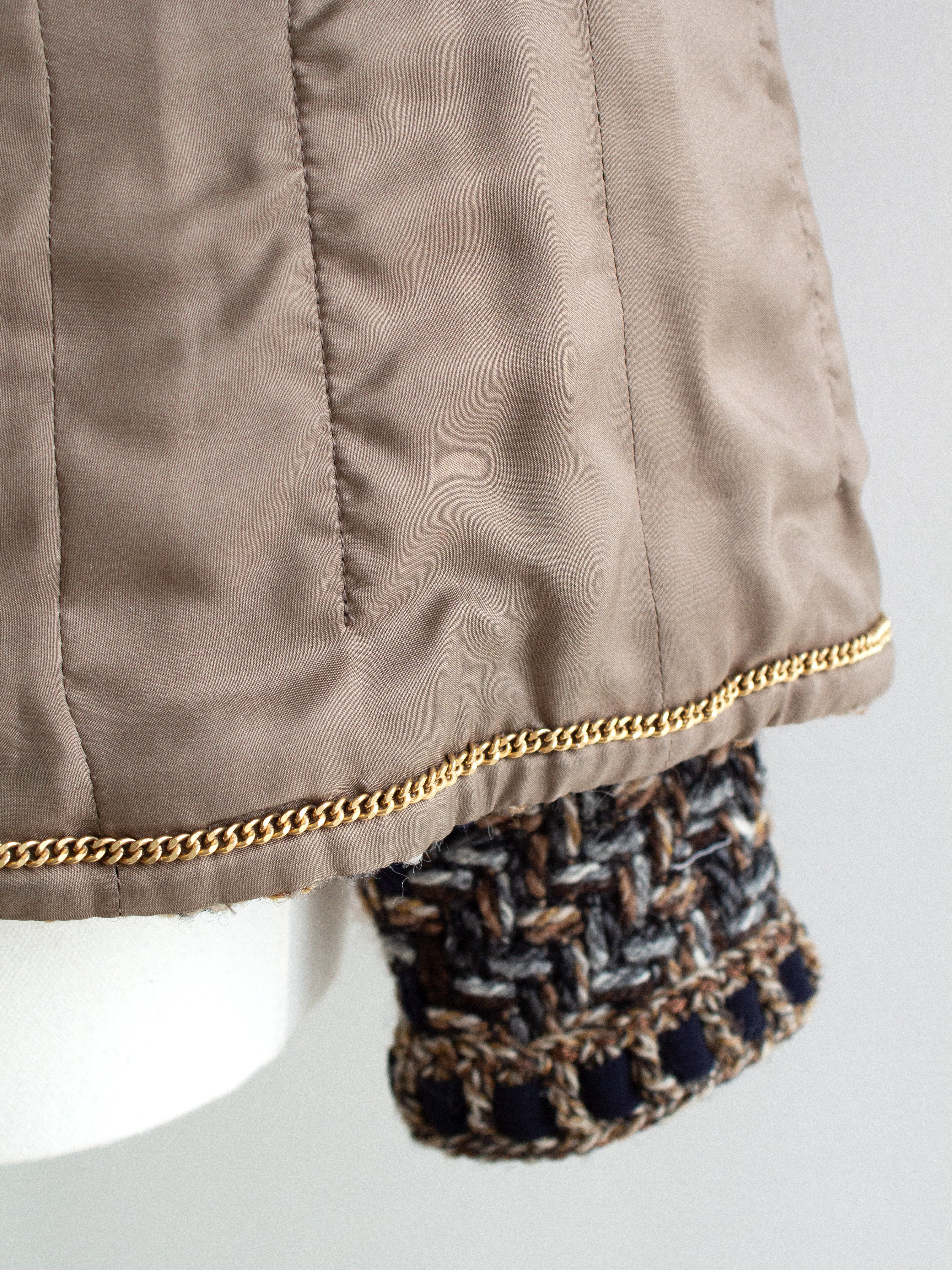 Chanel Pre-Fall 2016 Rome Brown Gold Fantasy Tweed 16A Jacket