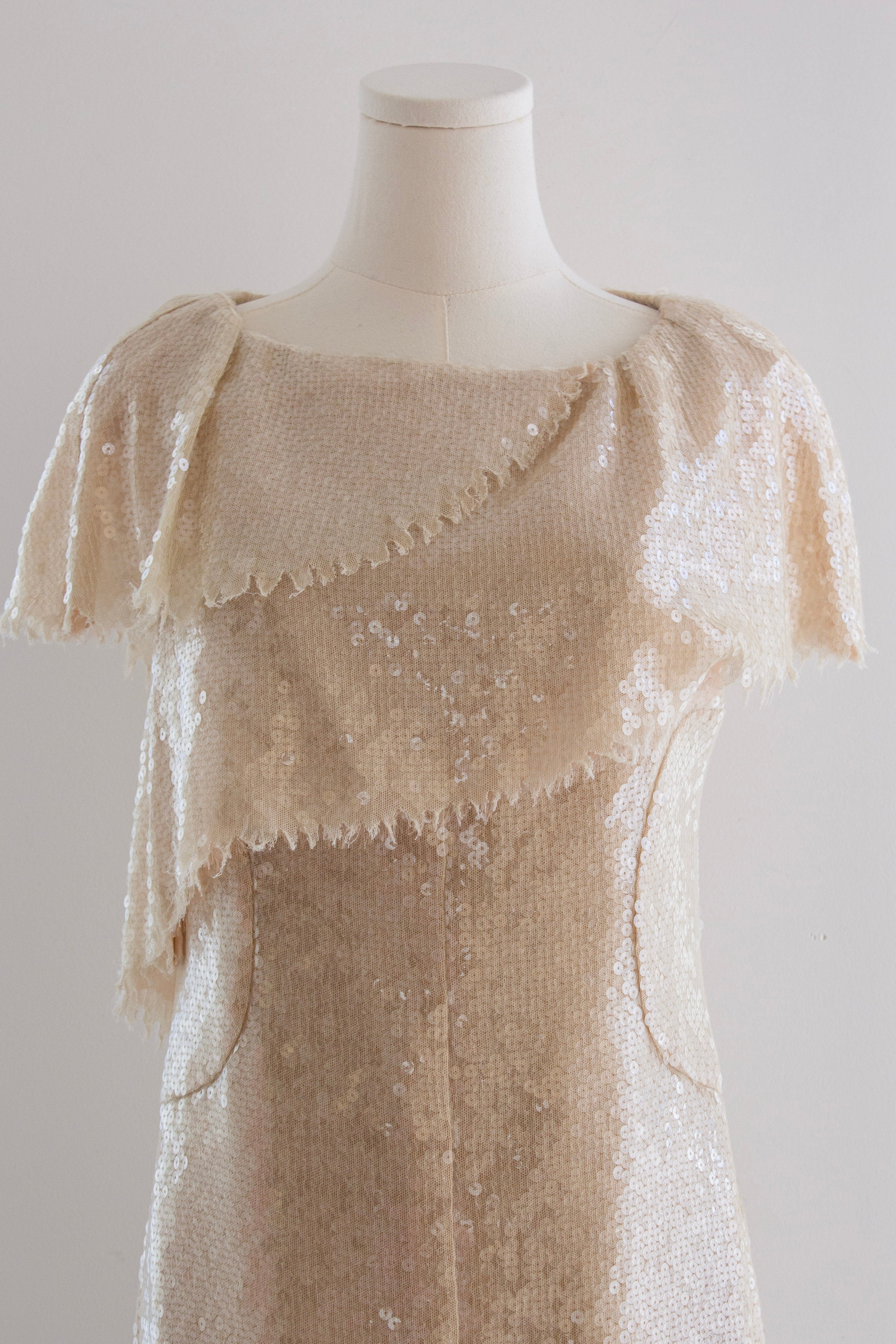 Chanel S/S 2008 Beige Sequin Embellished 08P Mini Dress
