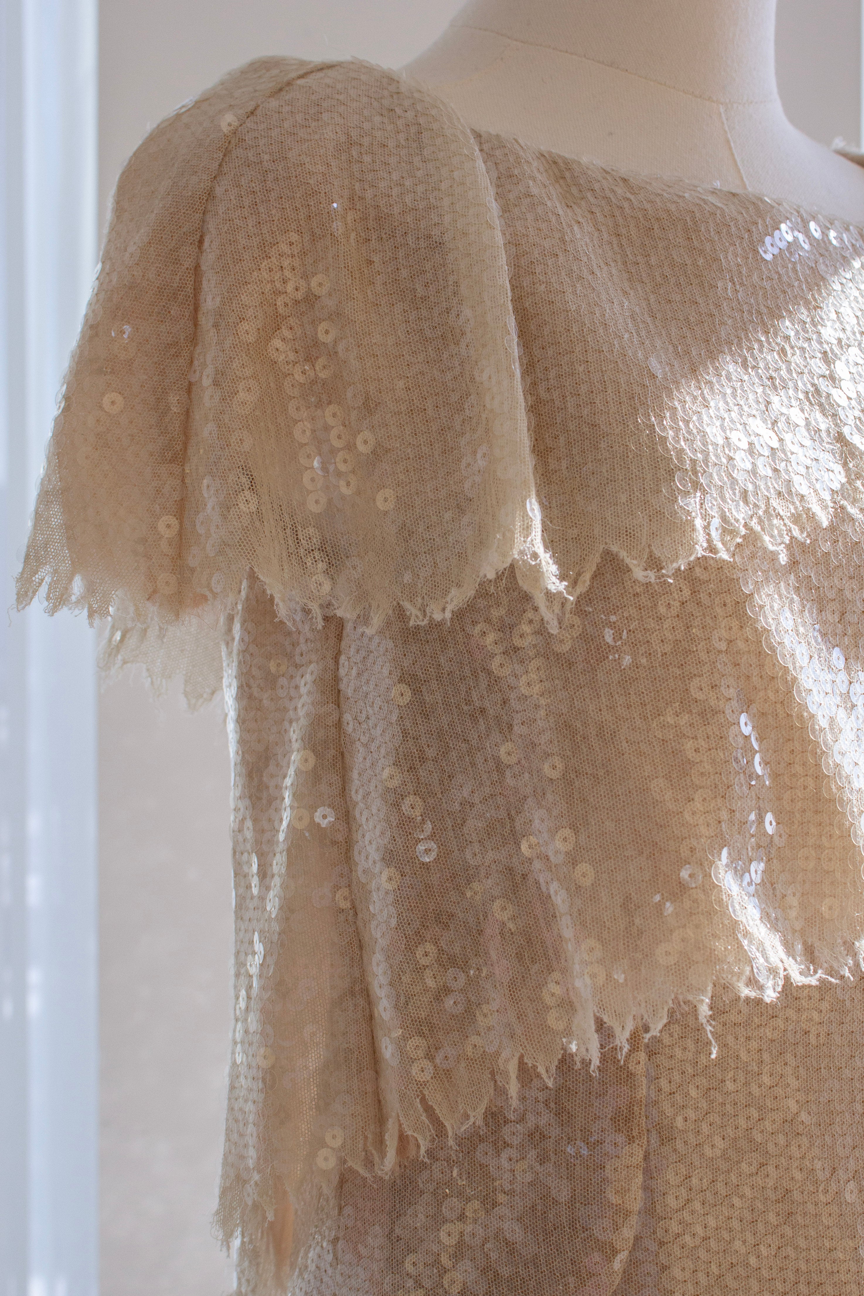 Chanel S/S 2008 Beige Sequin Embellished 08P Mini Dress