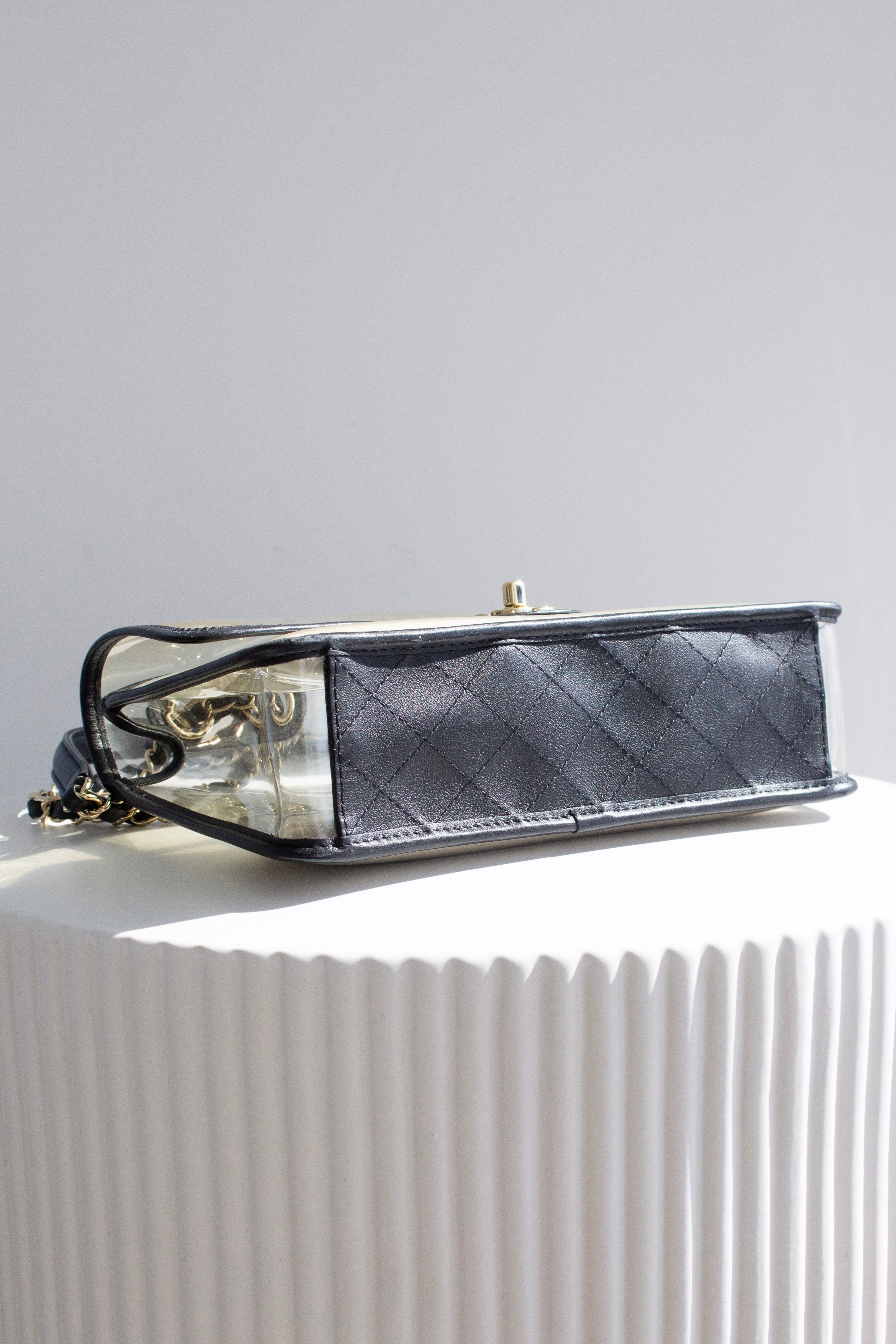 Chanel S/S 2019 By The Sea PVC Transparent Sand 19P Classic Flap Bag