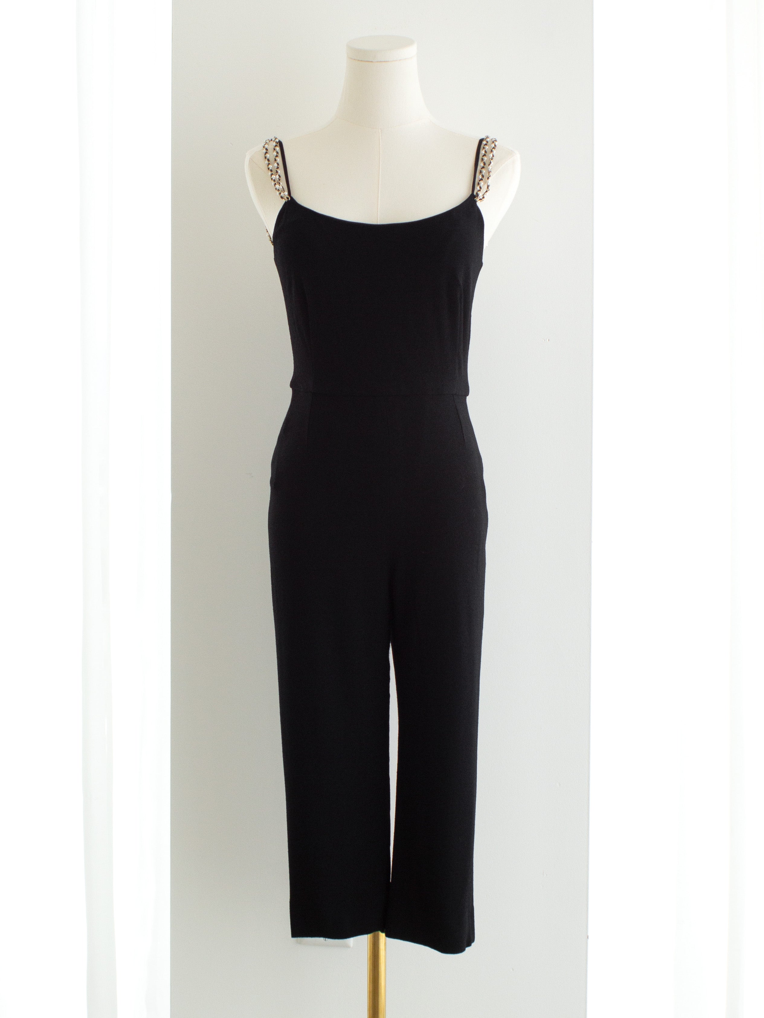 Chanel S/S 2019 Black Pearl Straps Runway 19S 19P Romper Jumpsuit