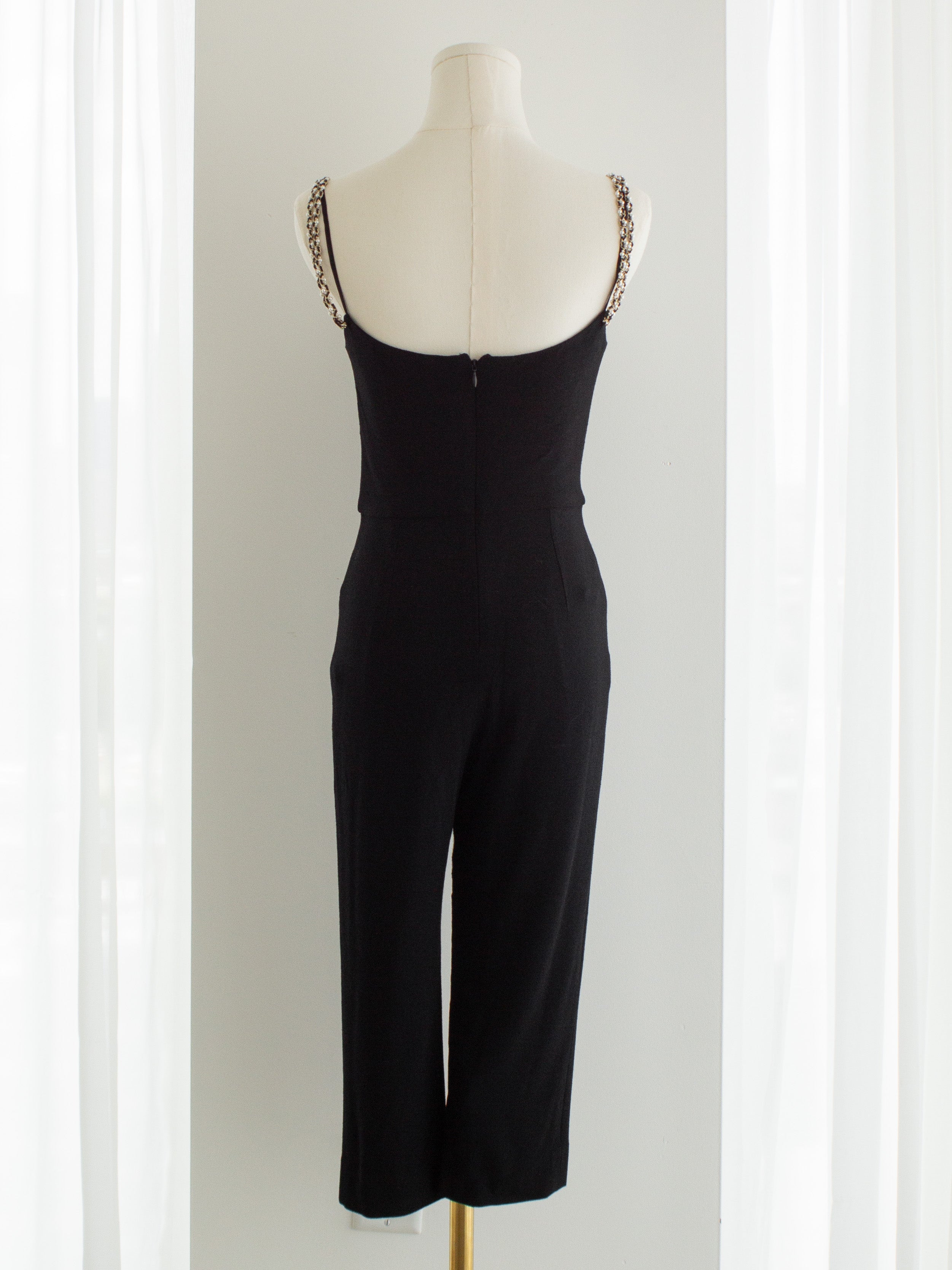 Chanel S/S 2019 Black Pearl Straps Runway 19S 19P Romper Jumpsuit