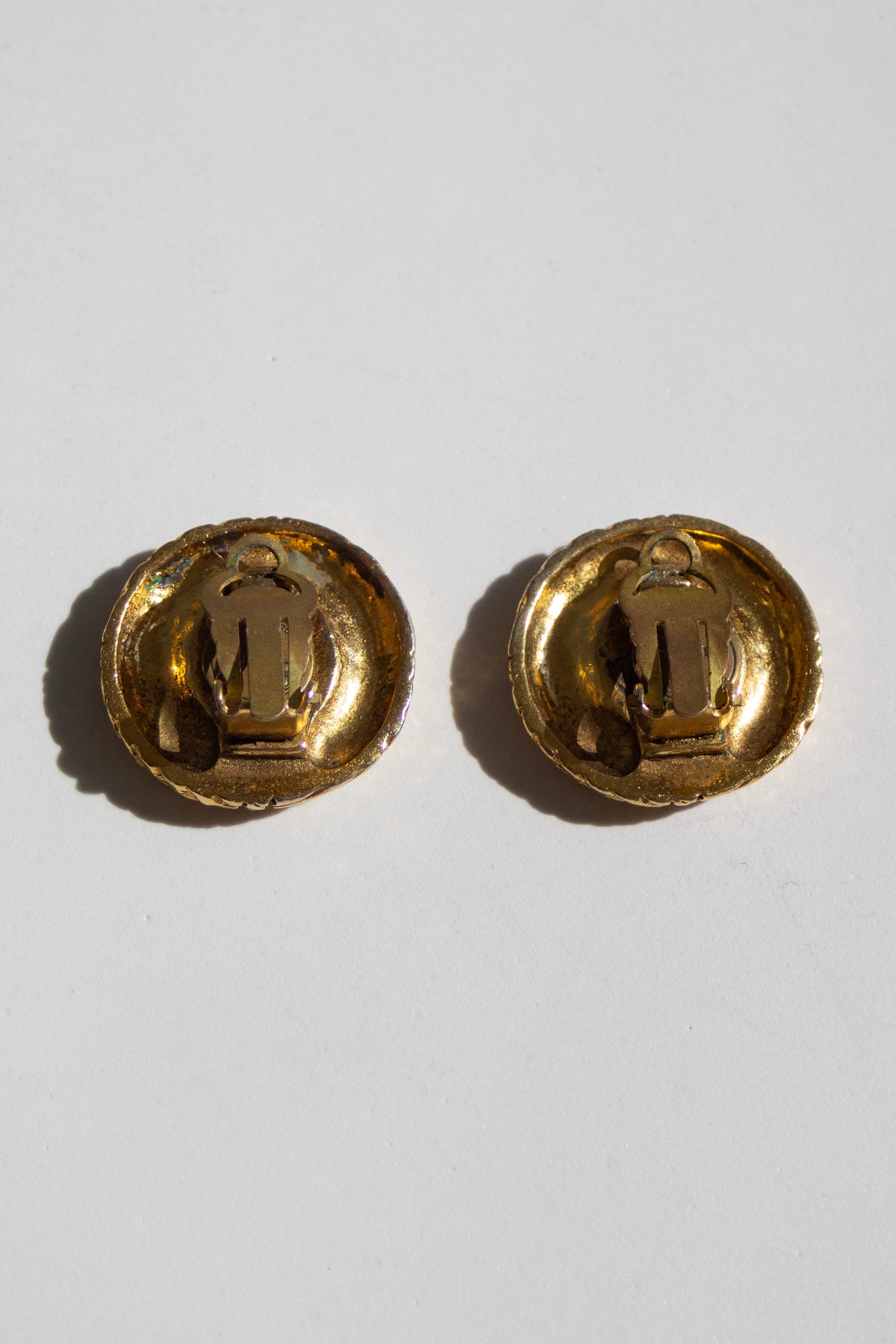 Chanel Vintage 1970s Gold-Plated CC Clip-On Earrings
