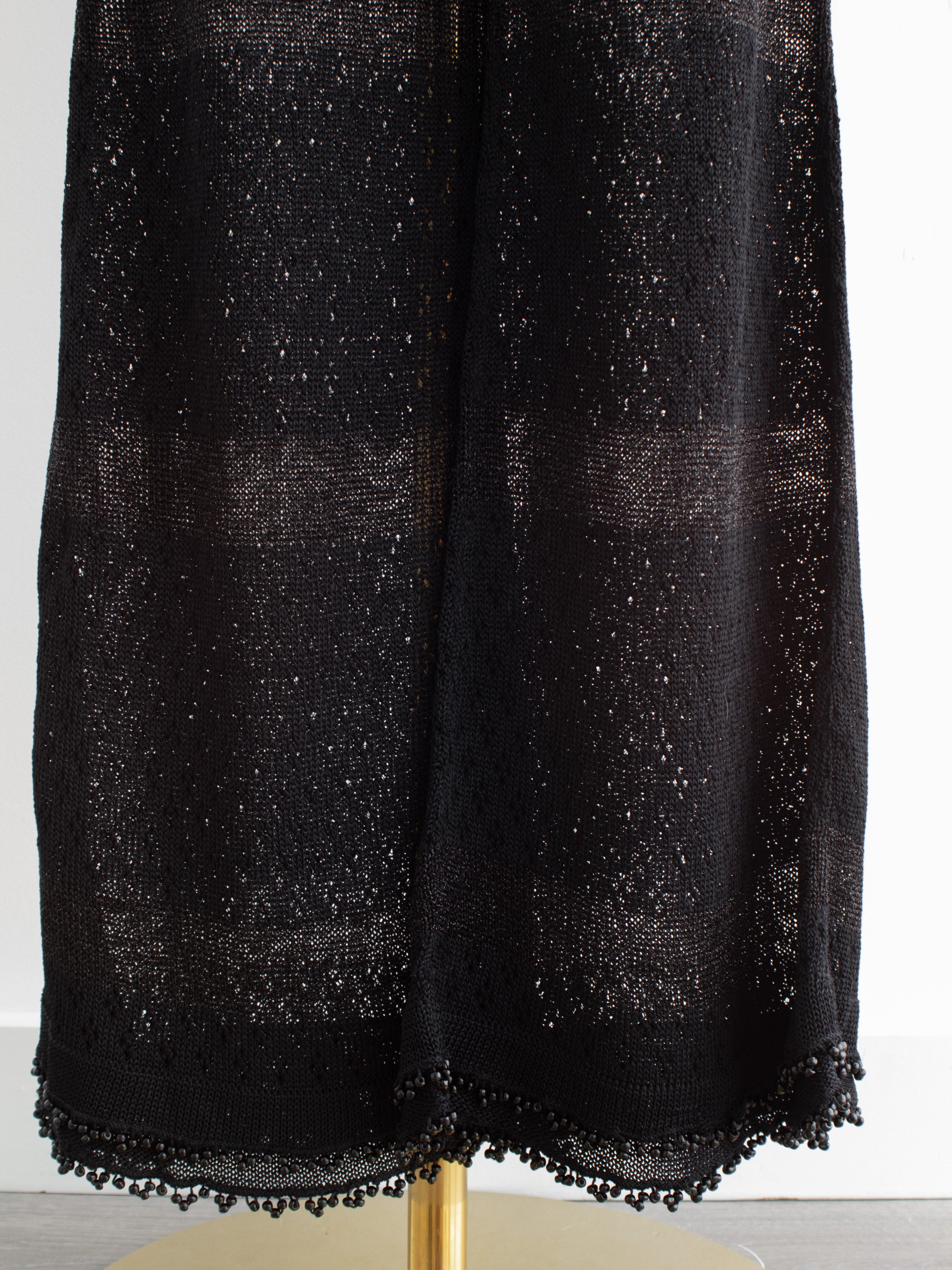 Chanel Vintage S/S 1995 Barbie Black Knit Crochet Pearl 95P Jumpsuit