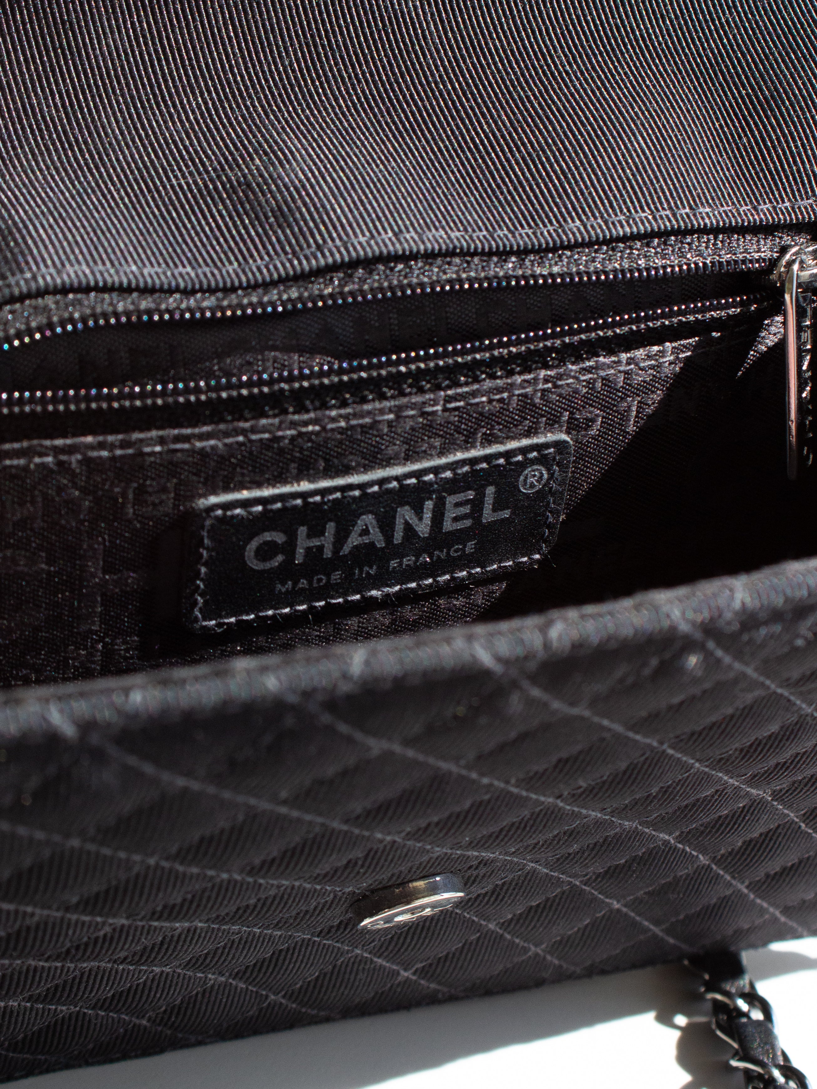 Chanel Cruise 2005 Trapeze Quilted Black Coco CC Camellia Crest 05C Mini Bag