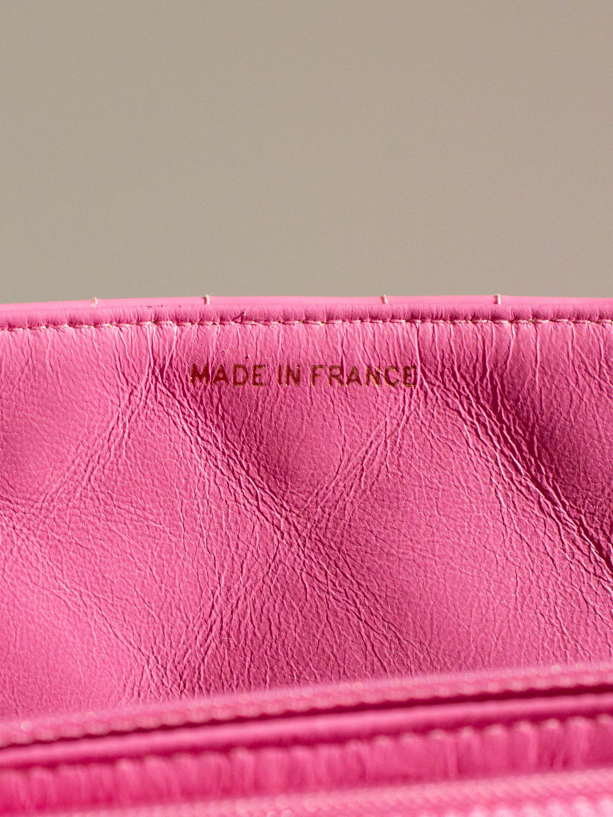 Chanel 1995 Barbie Pink 24K Gold Chain Around Patent Lambskin Jumbo XL 95P Bag
