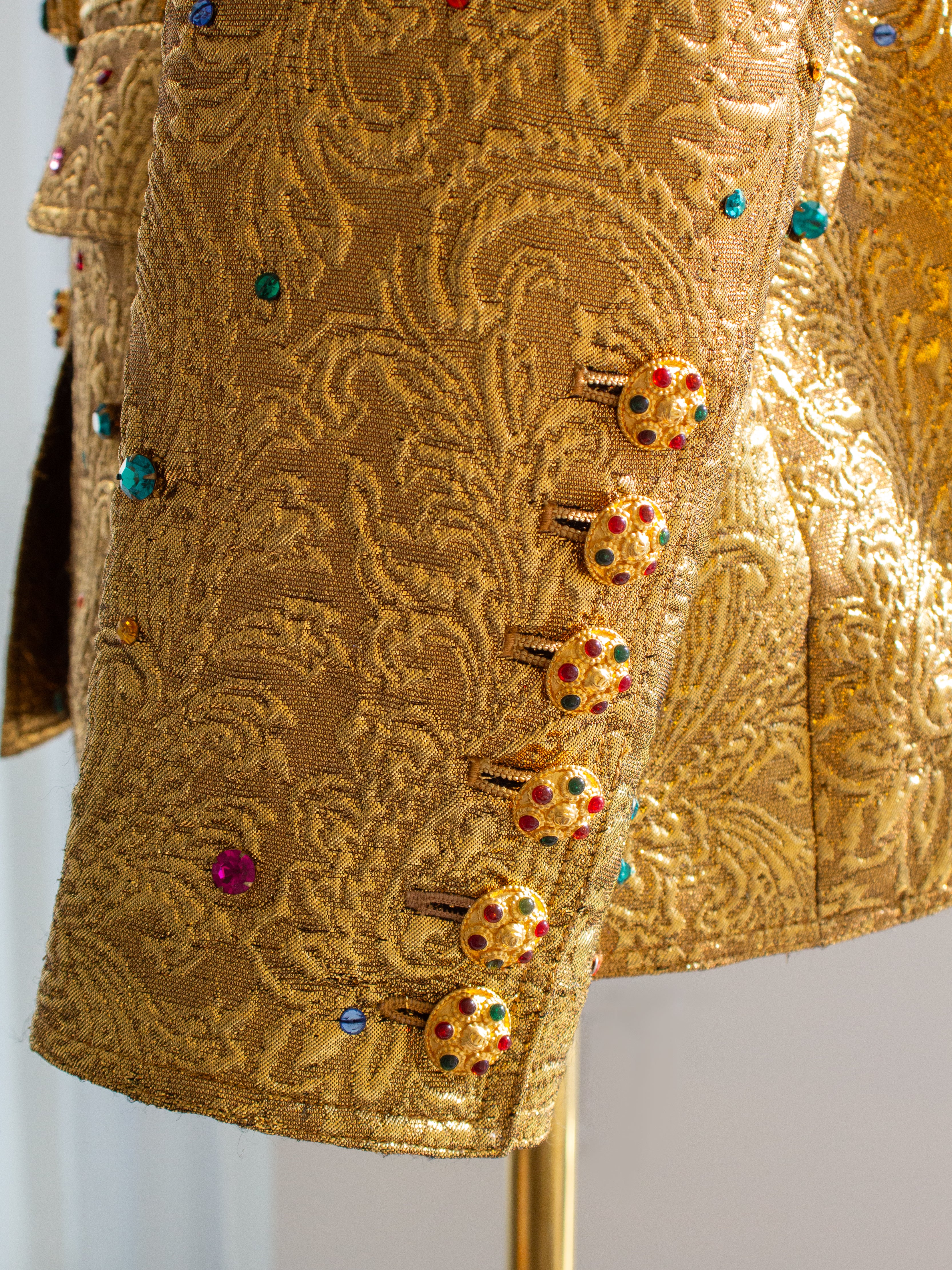 Chanel Vintage F/W 1996 Gold Brocade Mughal Jeweled Gripoix 96A Jacket