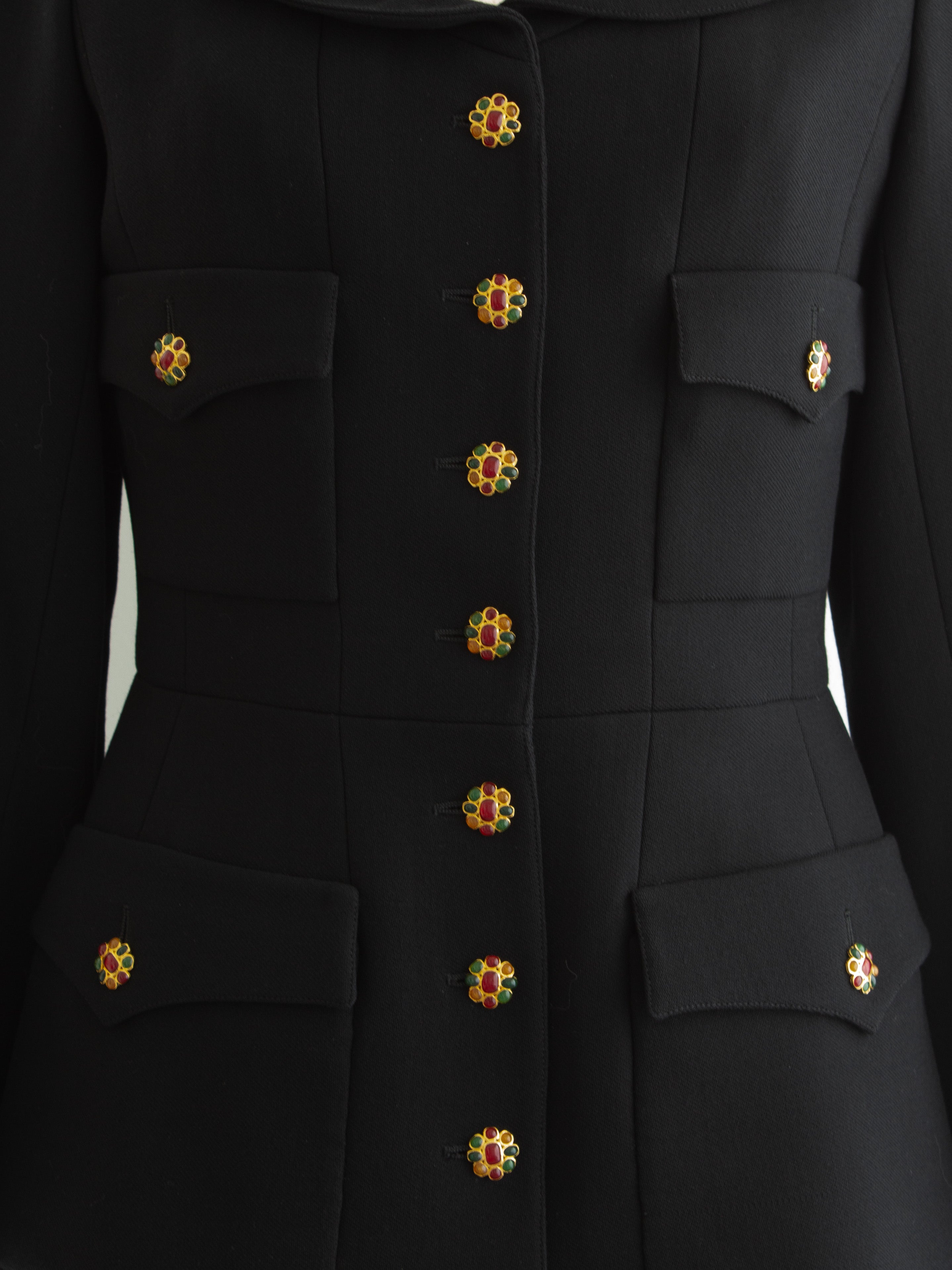 Chanel Vintage F/W 1996 Black 24K Gripoix Embellished 96A LBJ Jacket