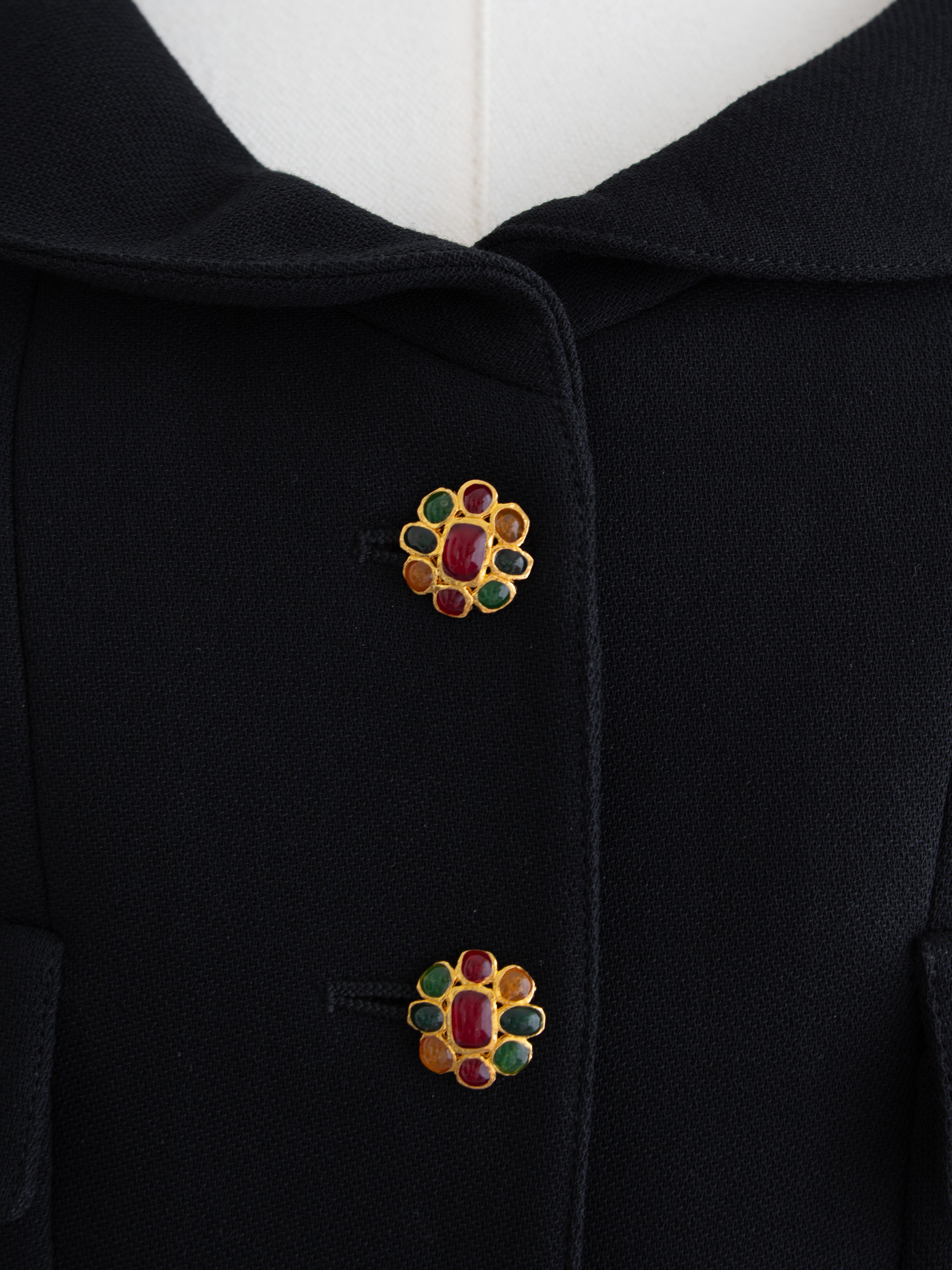 Chanel Vintage F/W 1996 Black 24K Gripoix Embellished 96A LBJ Jacket