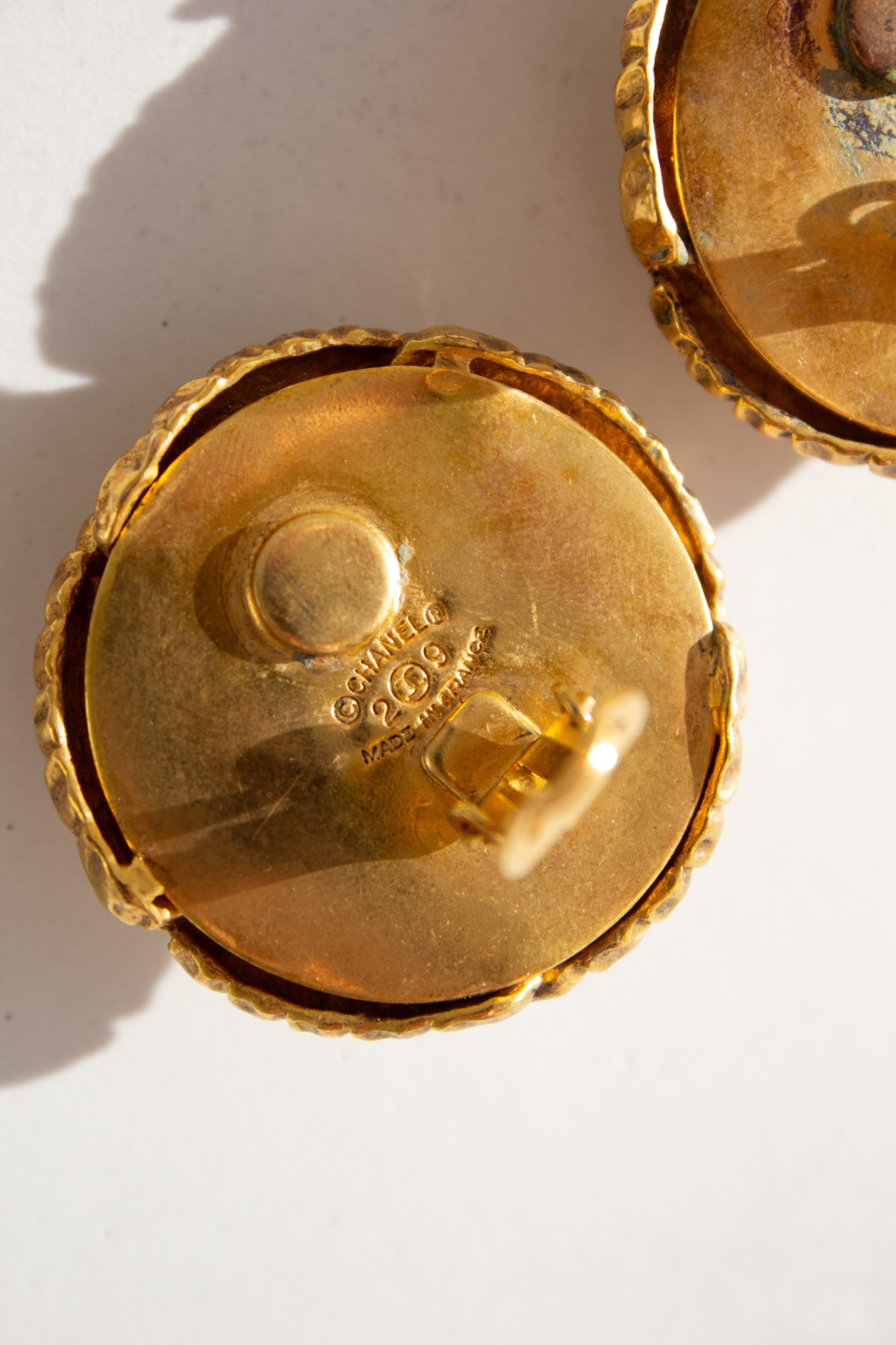 Chanel Vintage F/W 1992 Gold-Plated Wheat Faux Pearl Clip Earrings