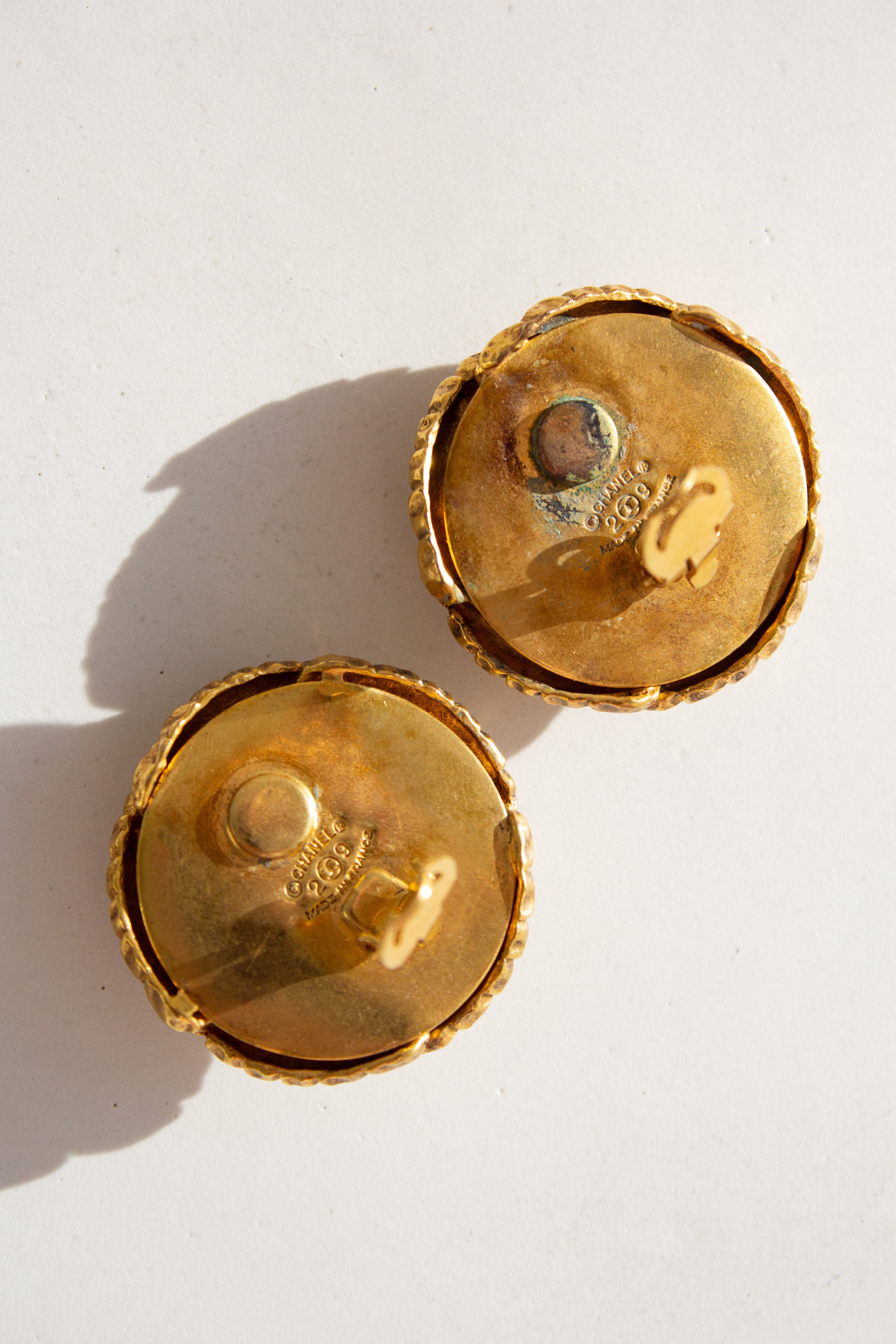 Chanel Vintage F/W 1992 Gold-Plated Wheat Faux Pearl Clip Earrings