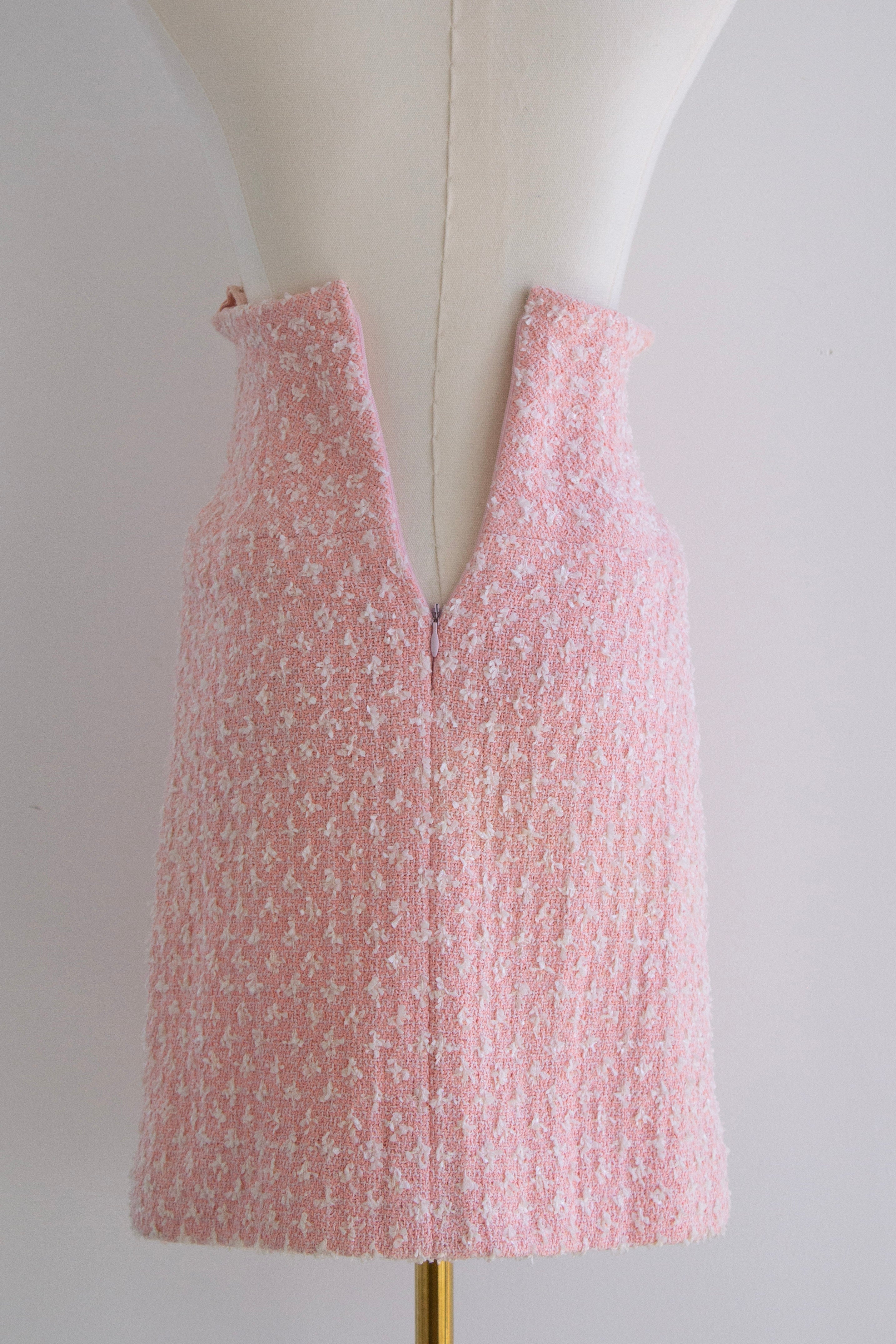 Chanel Vintage Spring/Summer 1995 95P Barbie Pink Tweed Mini Skirt