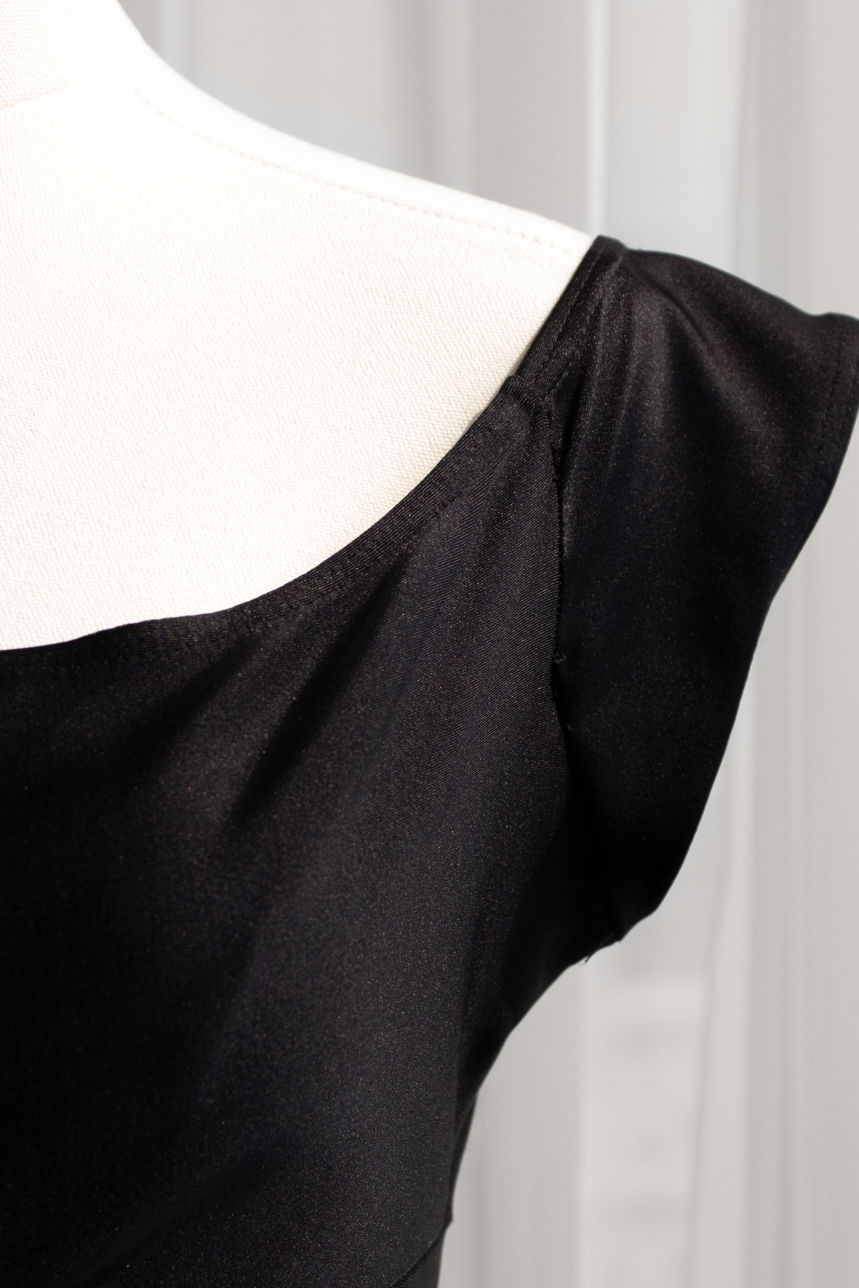 Chanel Vintage Spring/Summer 1990 Black White Camellia Flower Bow Onepiece Bodysuit Swimsuit
